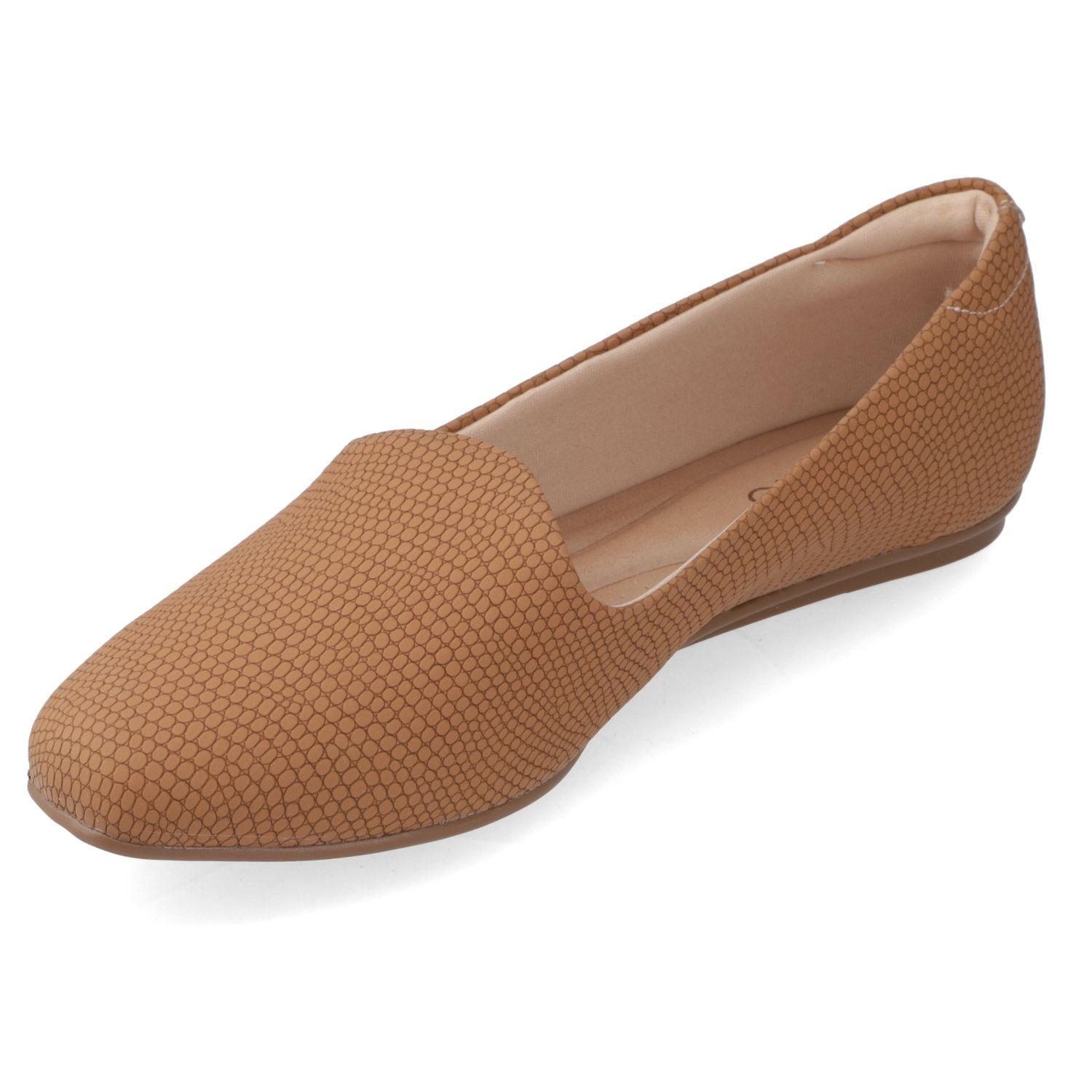 Ballerina Beira Rio Camel Efecto Cuero-2