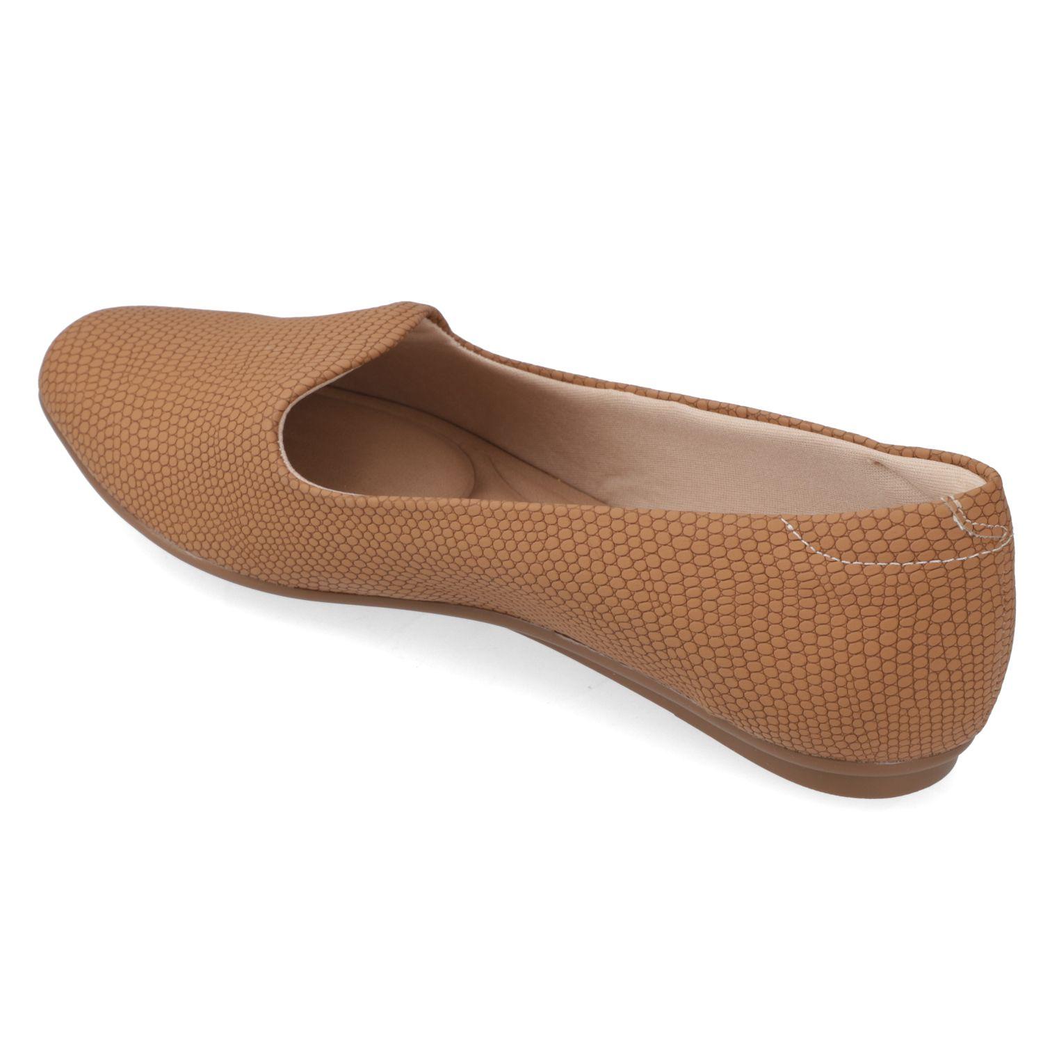 Ballerina Beira Rio Camel Efecto Cuero-3