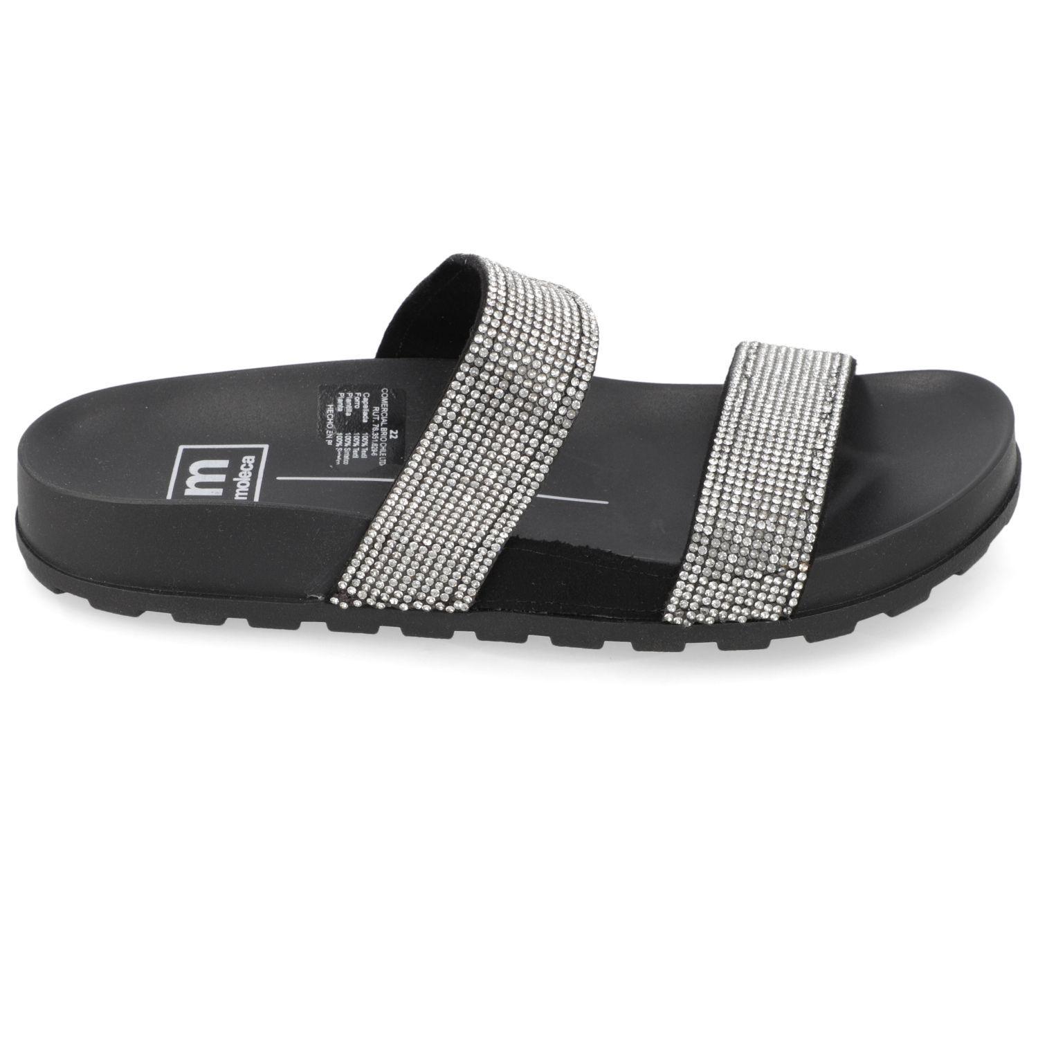 Sandalia Plana Moleca Negro 13410-1