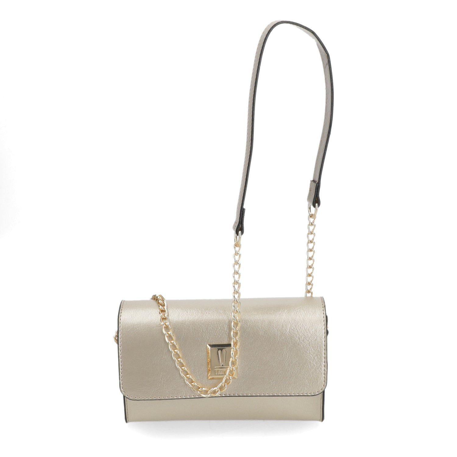 Cartera Vizzano Dorada con Cadena Metálica-0