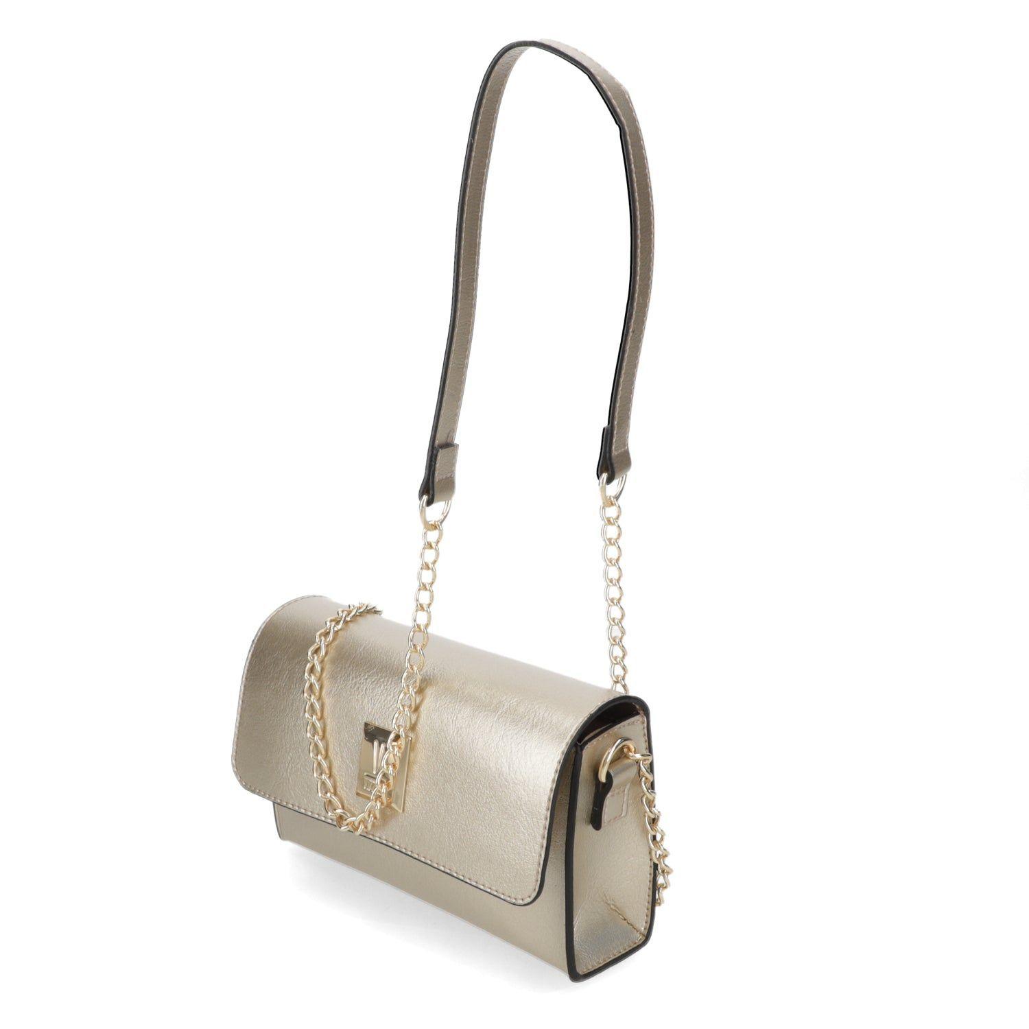 Cartera Vizzano Dorada con Cadena Metálica-1