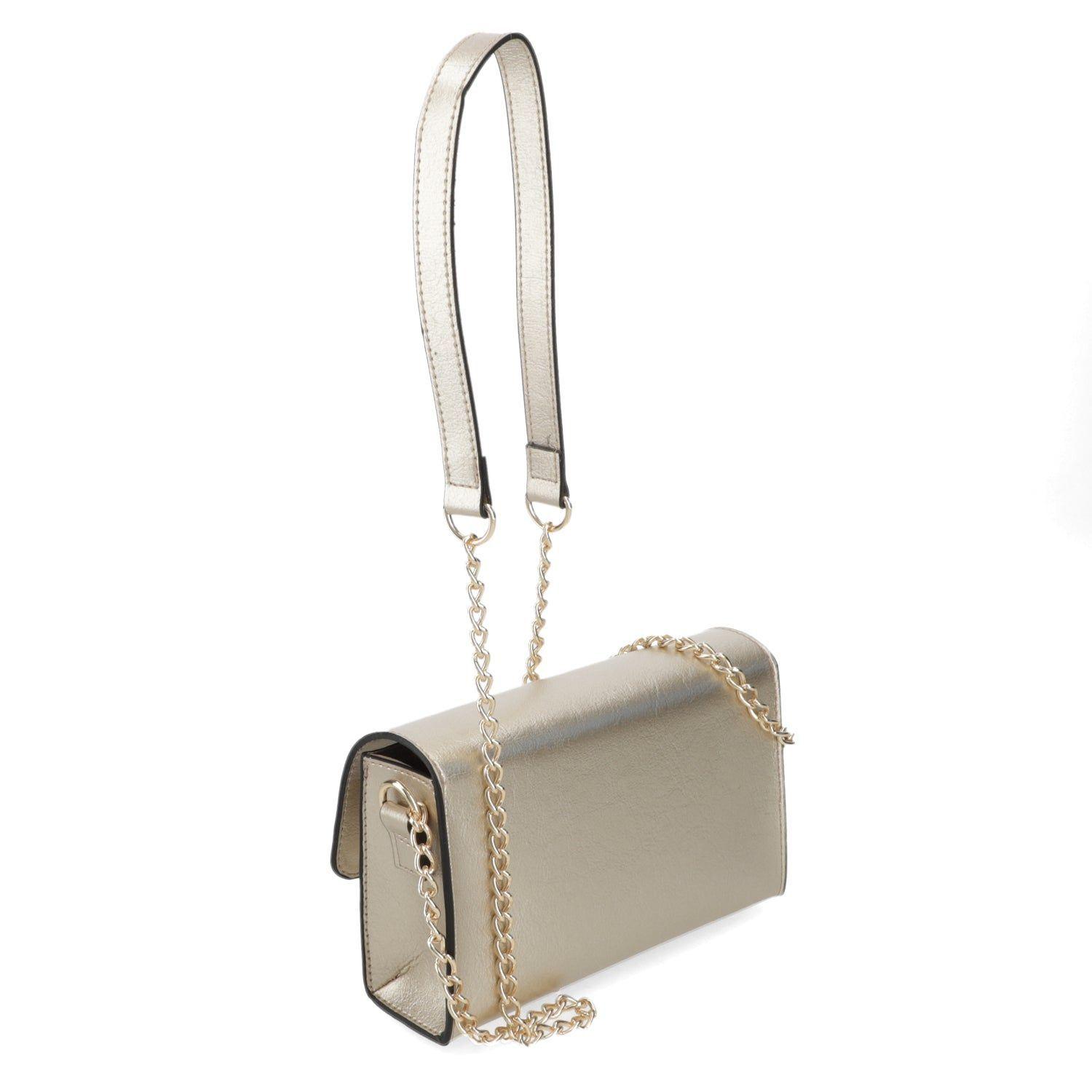 Cartera Vizzano Dorada con Cadena Metálica-2