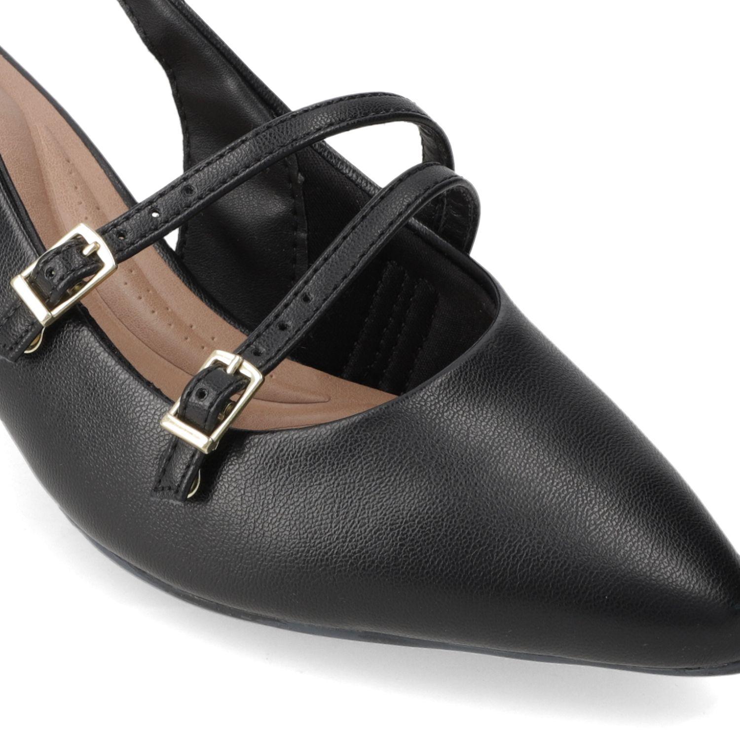Stiletto Beira Rio Negro Taco 5 Cm Efecto Cuero-5