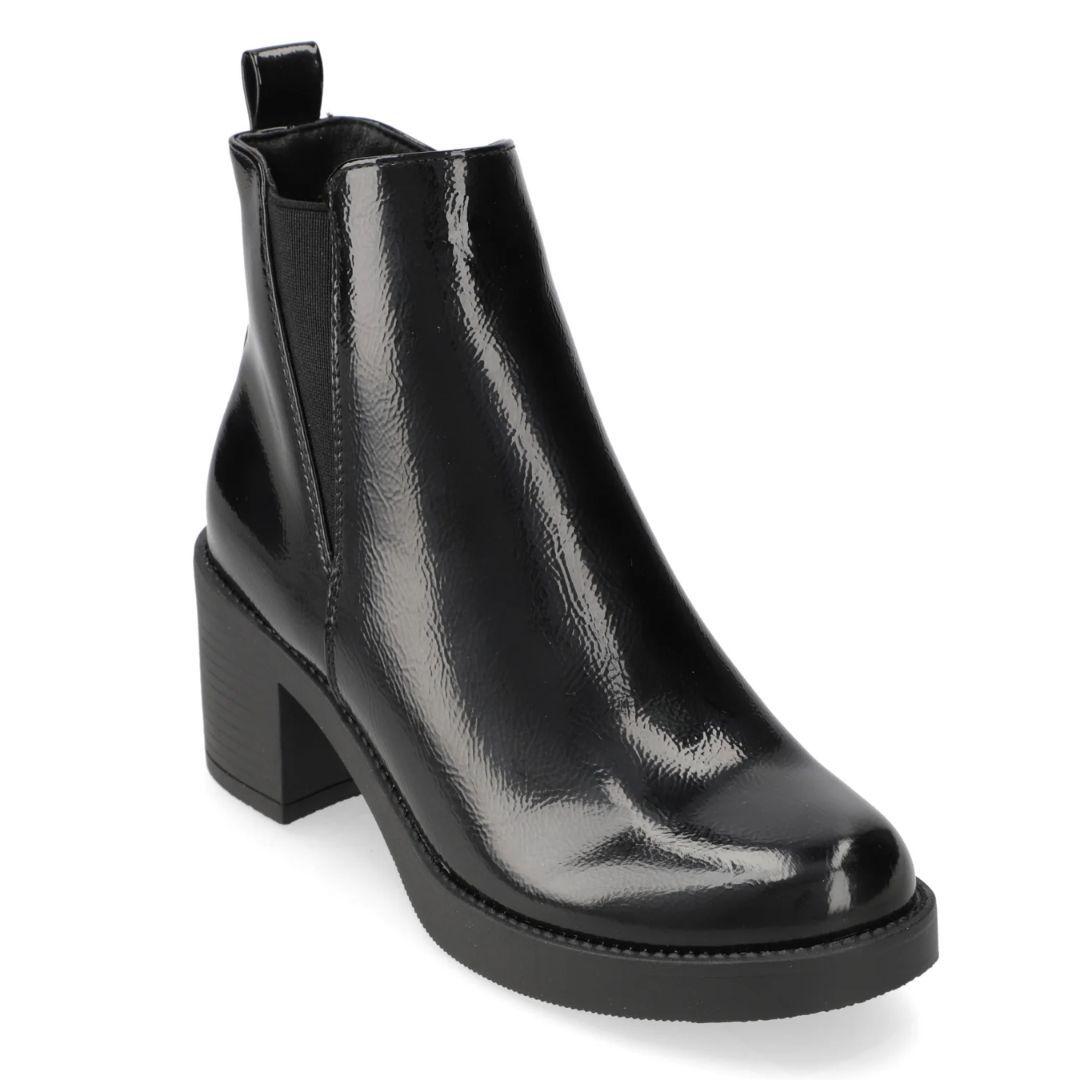 Botín Taco Ancho 5 cm Negro New Walk-0