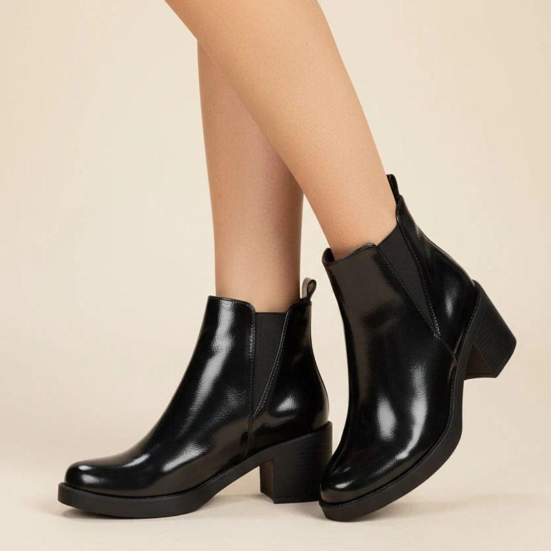 Botín Taco Ancho 5 cm Negro New Walk-1