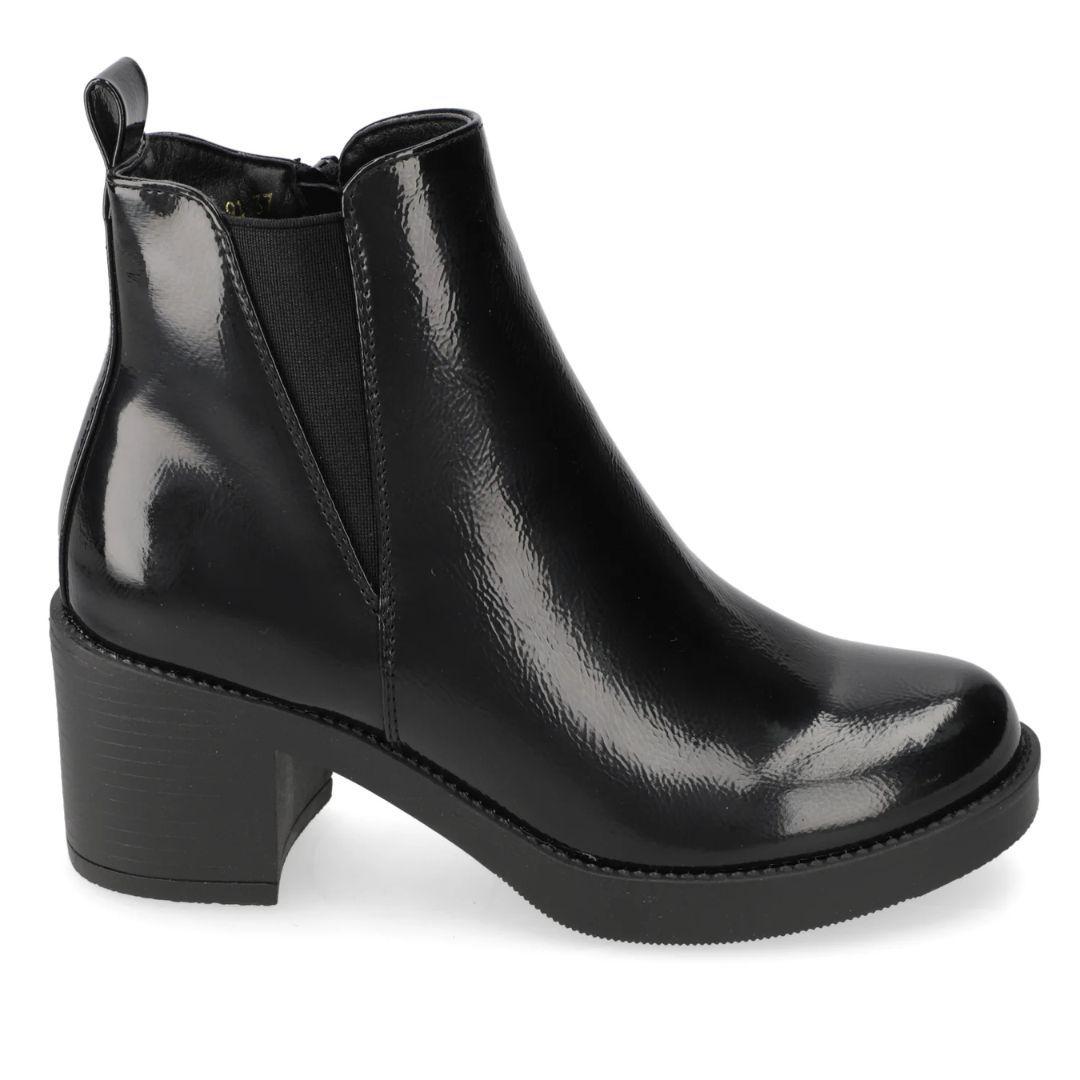 Botín Taco Ancho 5 cm Negro New Walk-2