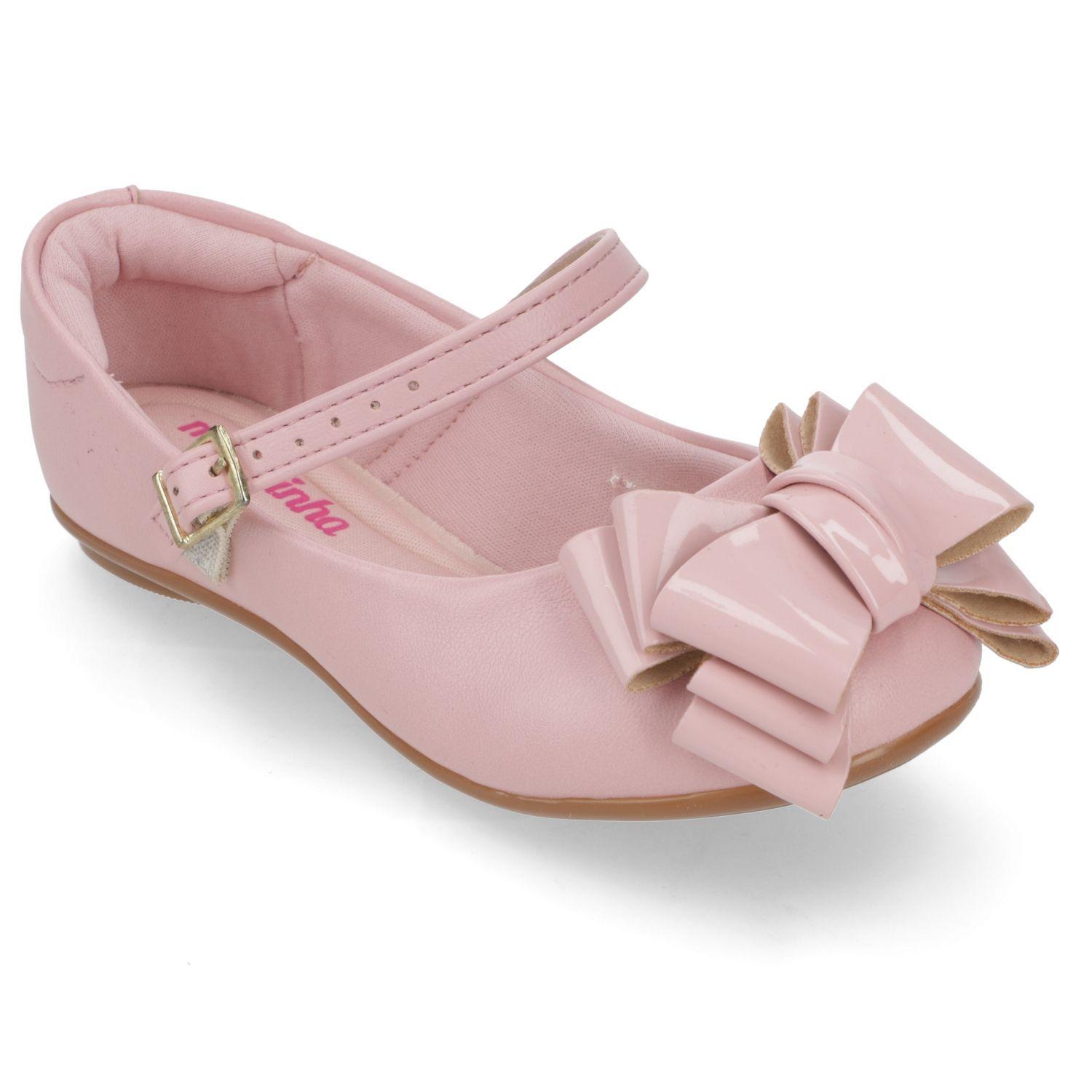 Sandalia Ballerina Rosada con Moño Grande Molekinha-0