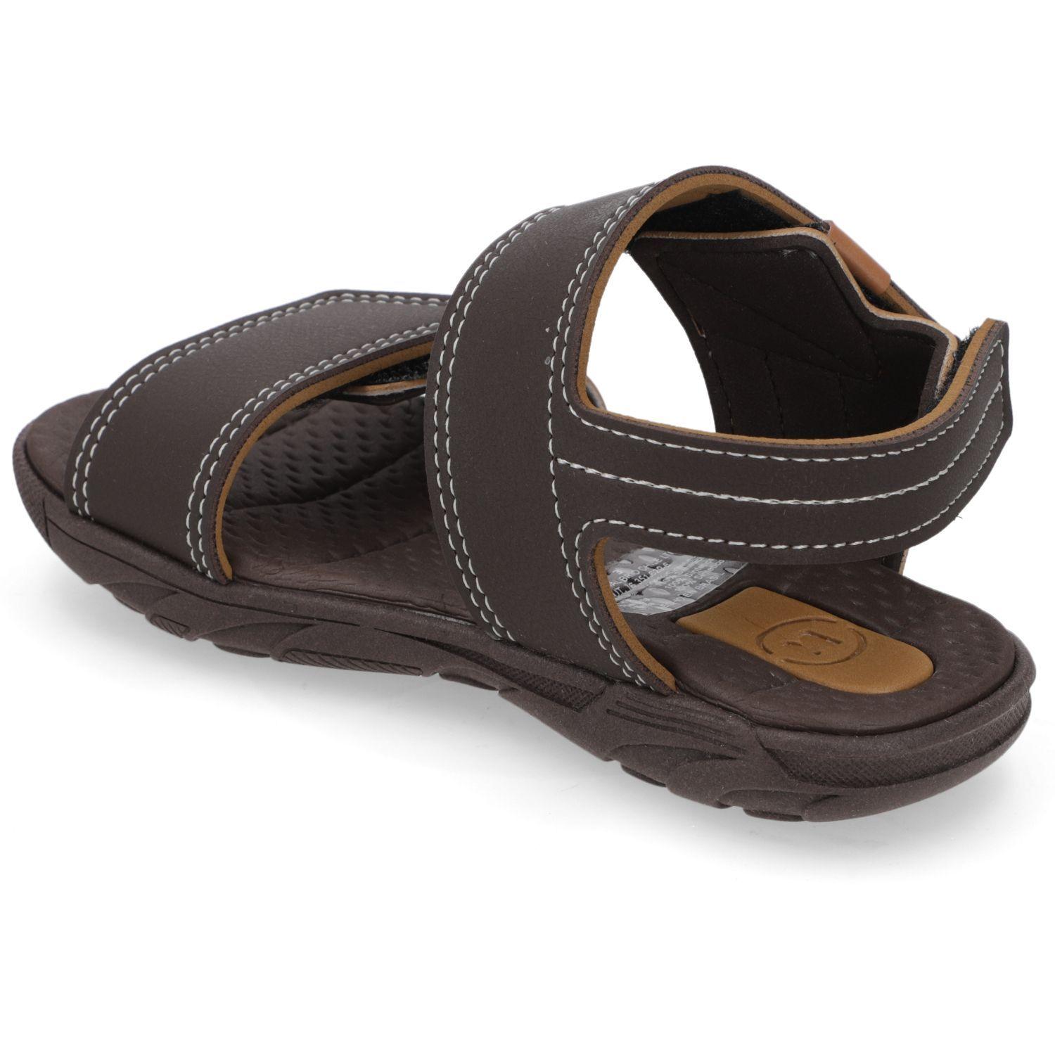 Sandalia Café con Velcro Molekinho-3