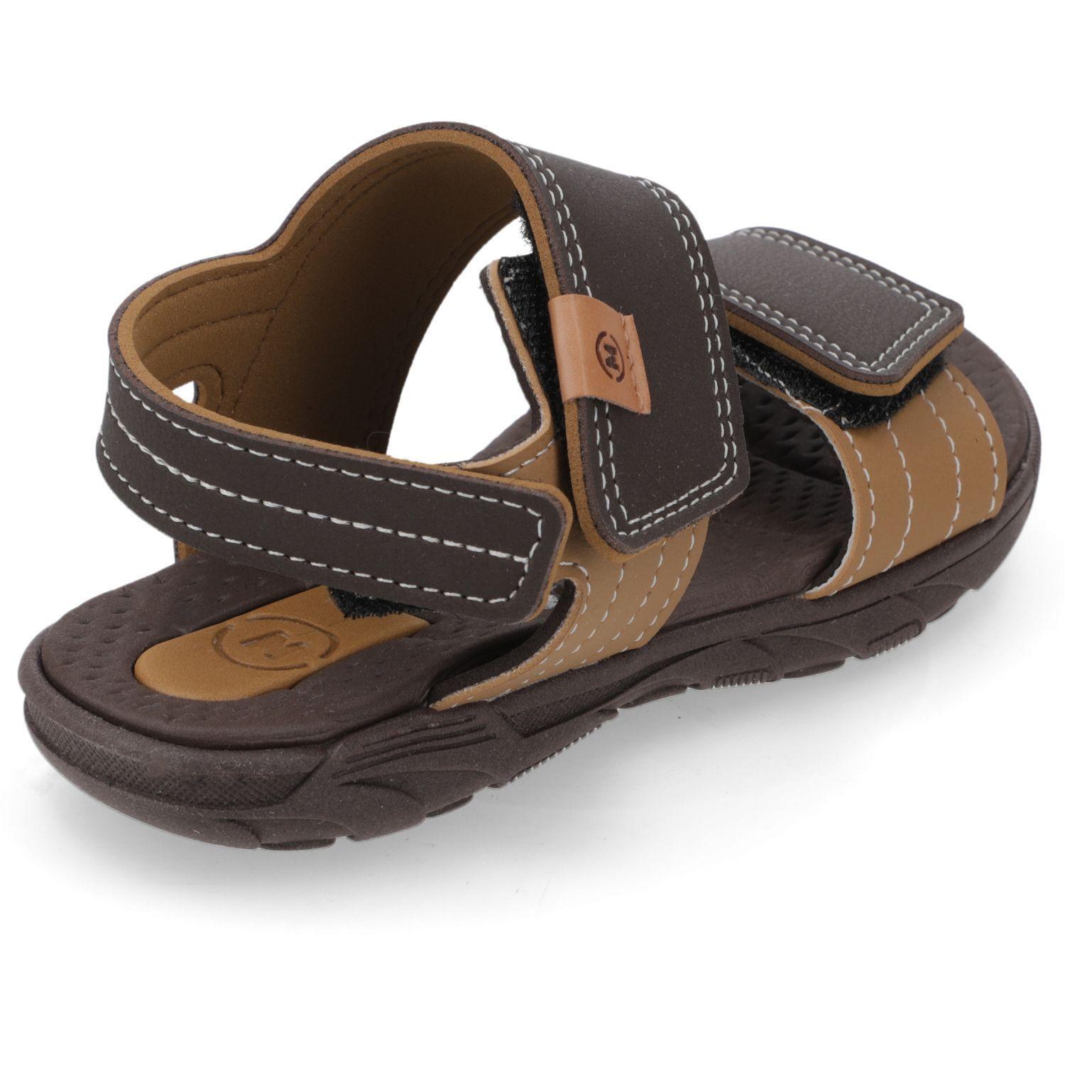 Sandalia Café con Velcro Molekinho-4