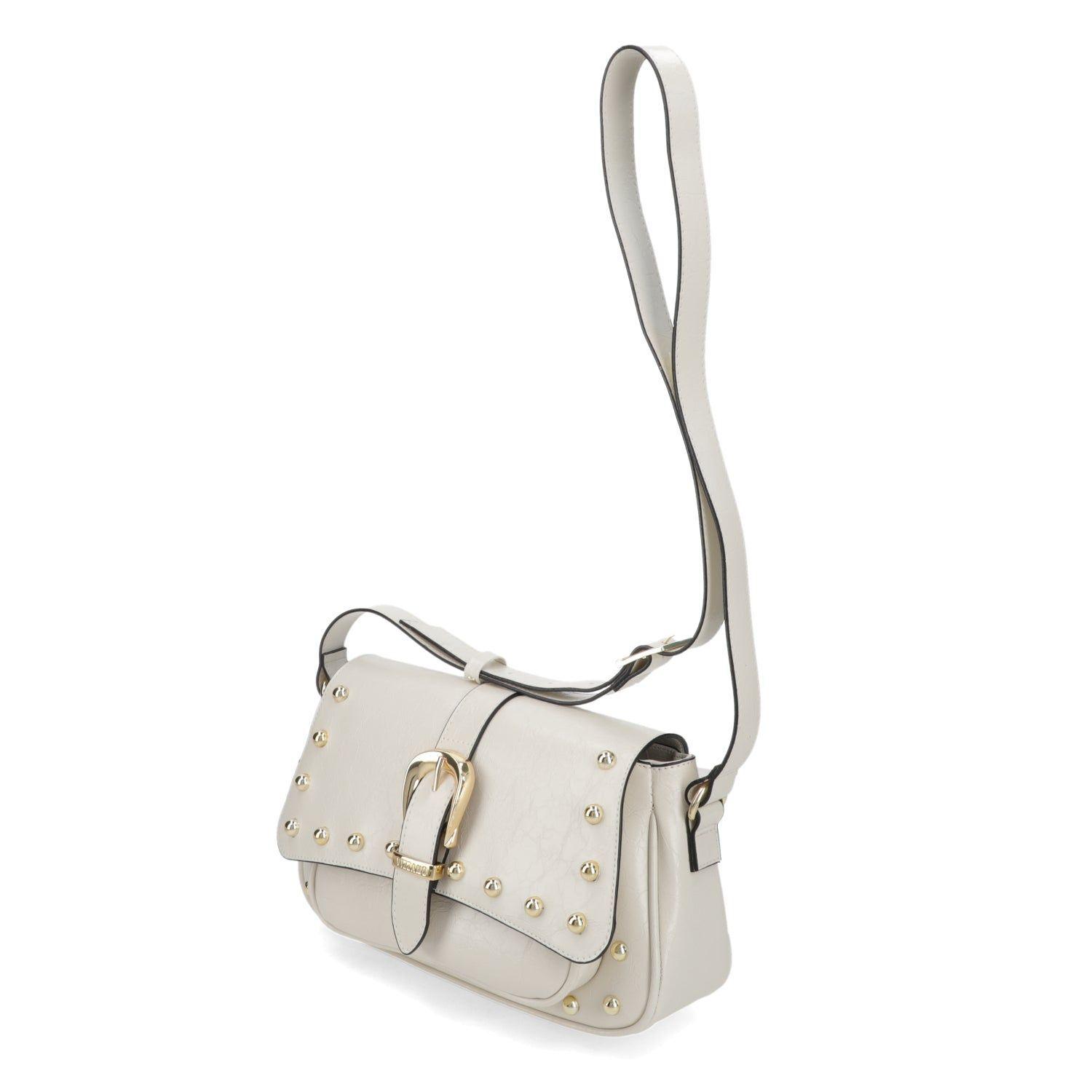 Cartera Vizzano Crema con Hebilla Dorada y Tachas Decorativas-1