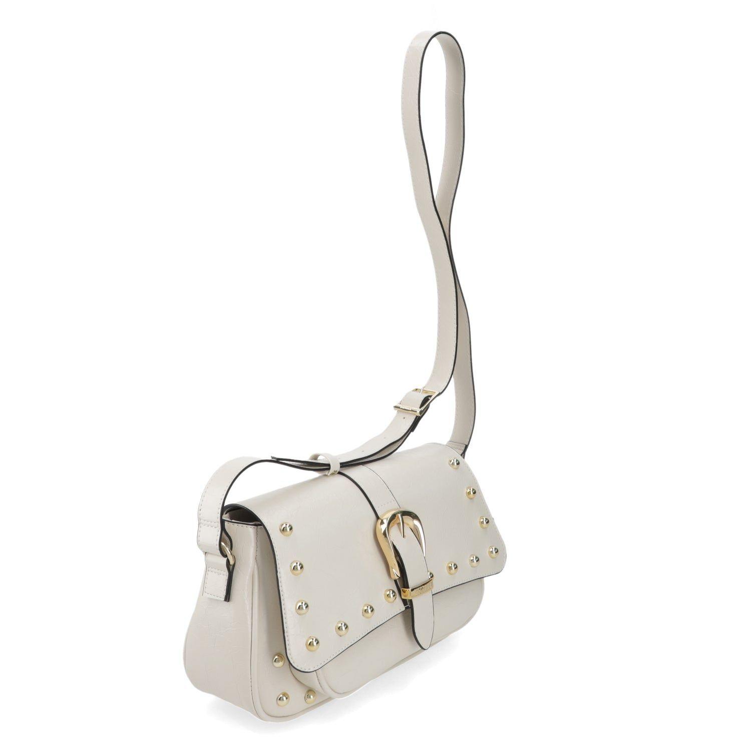 Cartera Vizzano Crema con Hebilla Dorada y Tachas Decorativas-4