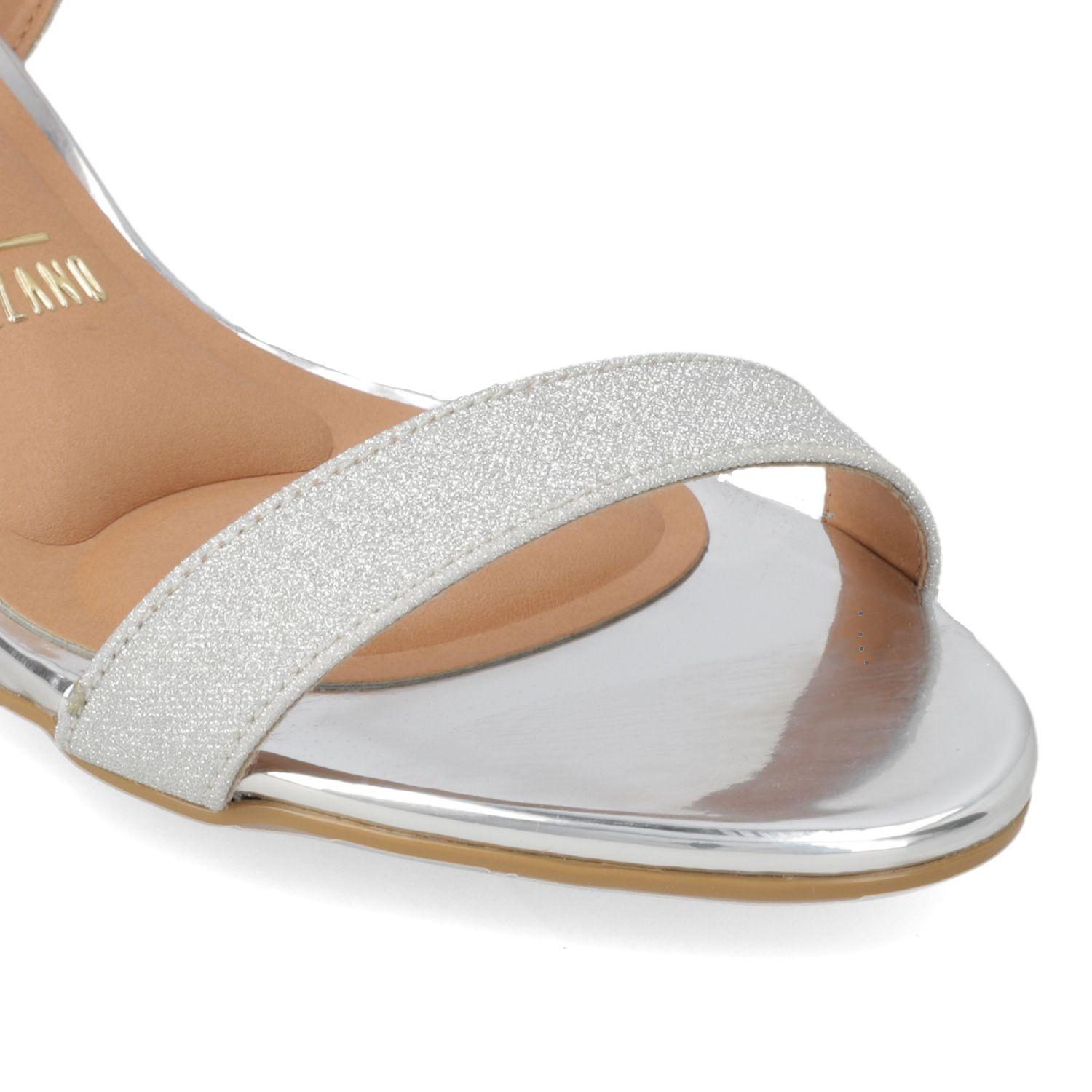 Sandalia Taco Vizzano Plateado Metalico 13729-5