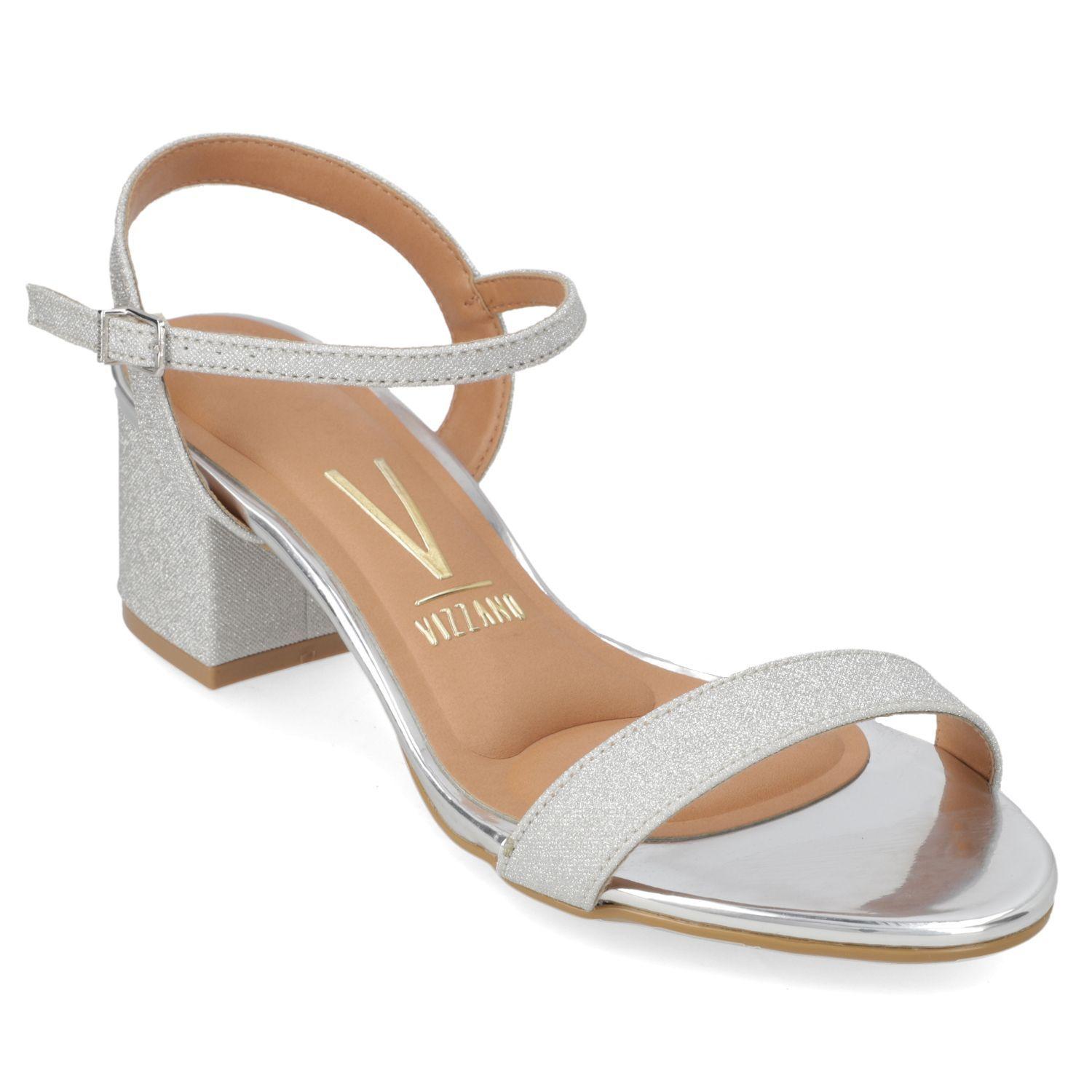 Sandalia Taco Vizzano Plateado Metalico 13729-0