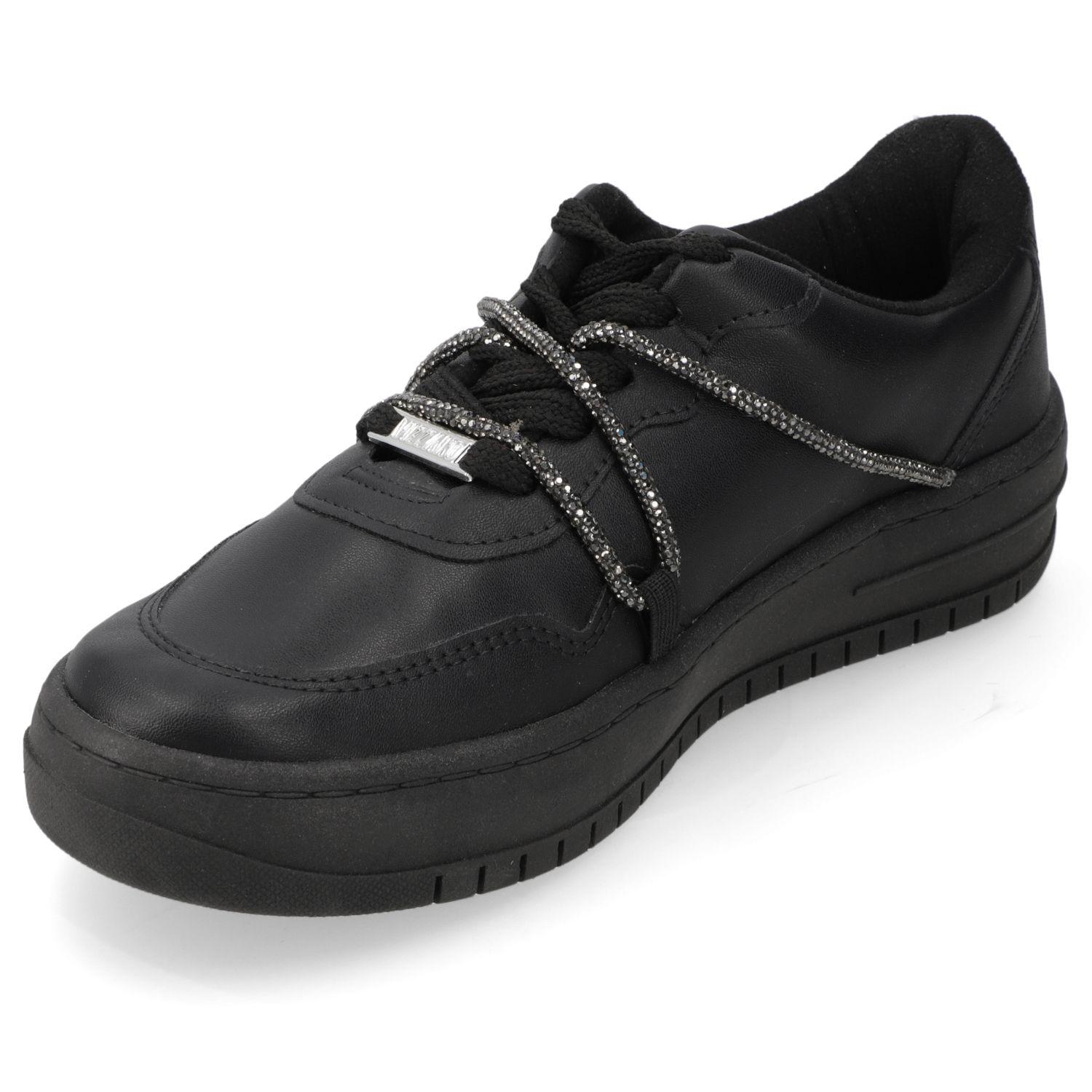 Zapatilla Casual Vizzano Negro Efecto Cuero  Negro 01 / Negro Humo Pelica/Tira Pronta Strass-2