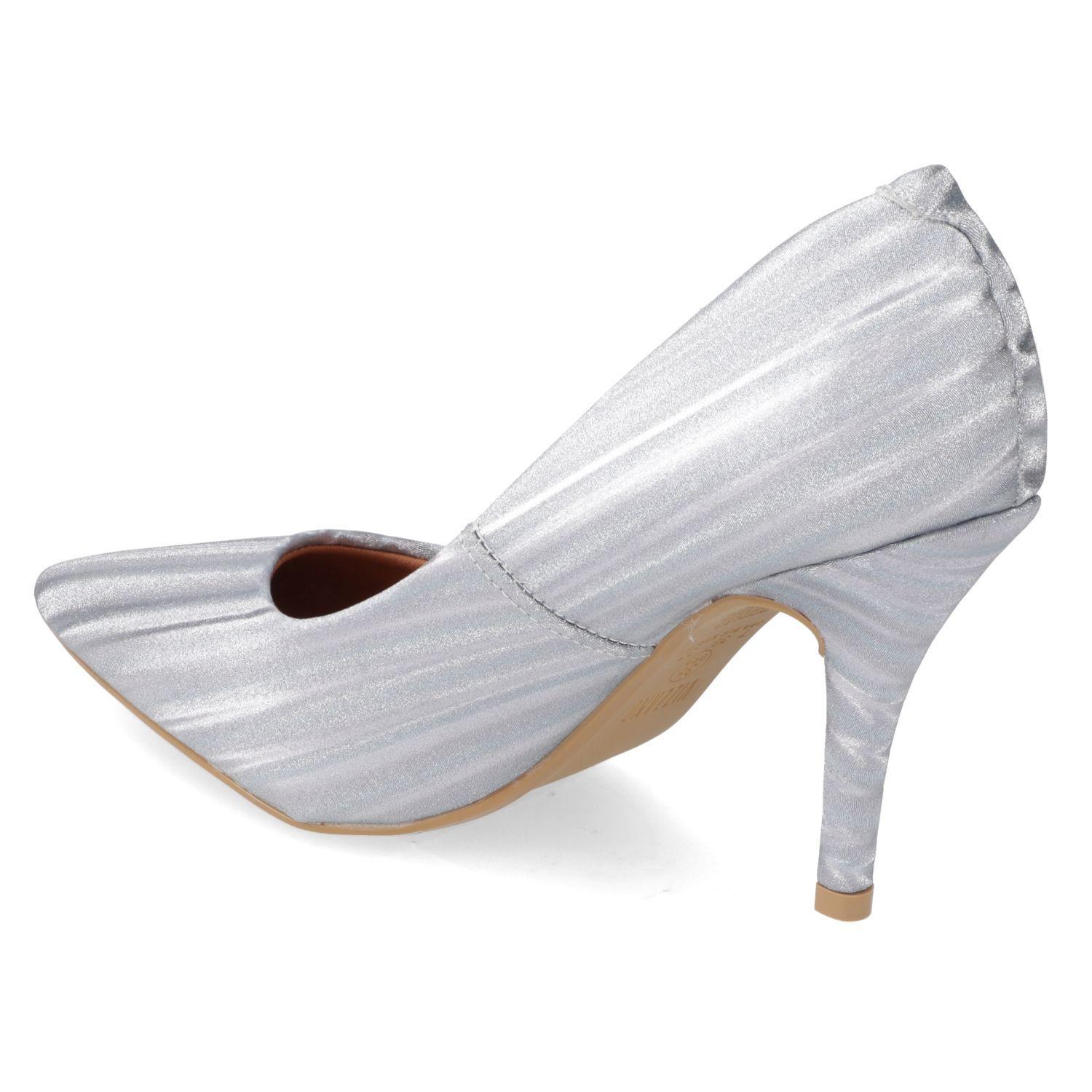 Zapato Stiletto Vizzano 10 cm Plateado-3