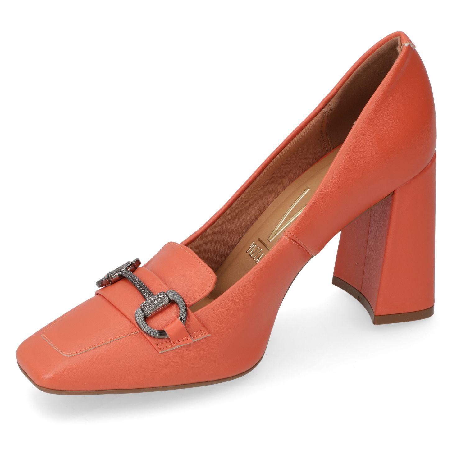 Zapato Taco Vizzano Naranjo Taco 10 Cm Efecto Cuero  Laranja 1099/Grafite Escuro Pelica-2