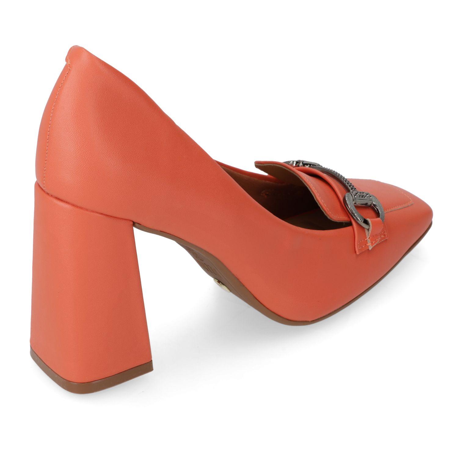 Zapato Taco Vizzano Naranjo Taco 10 Cm Efecto Cuero  Laranja 1099/Grafite Escuro Pelica-3
