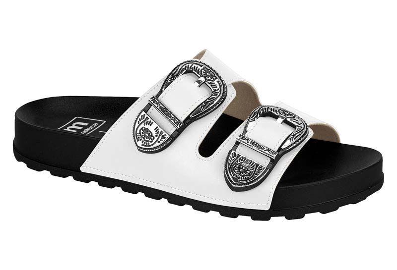 SANDALIA MUJER MOLECA NEGRO CON BLANCO   PLAYERA 5436-402-7800-16072-2