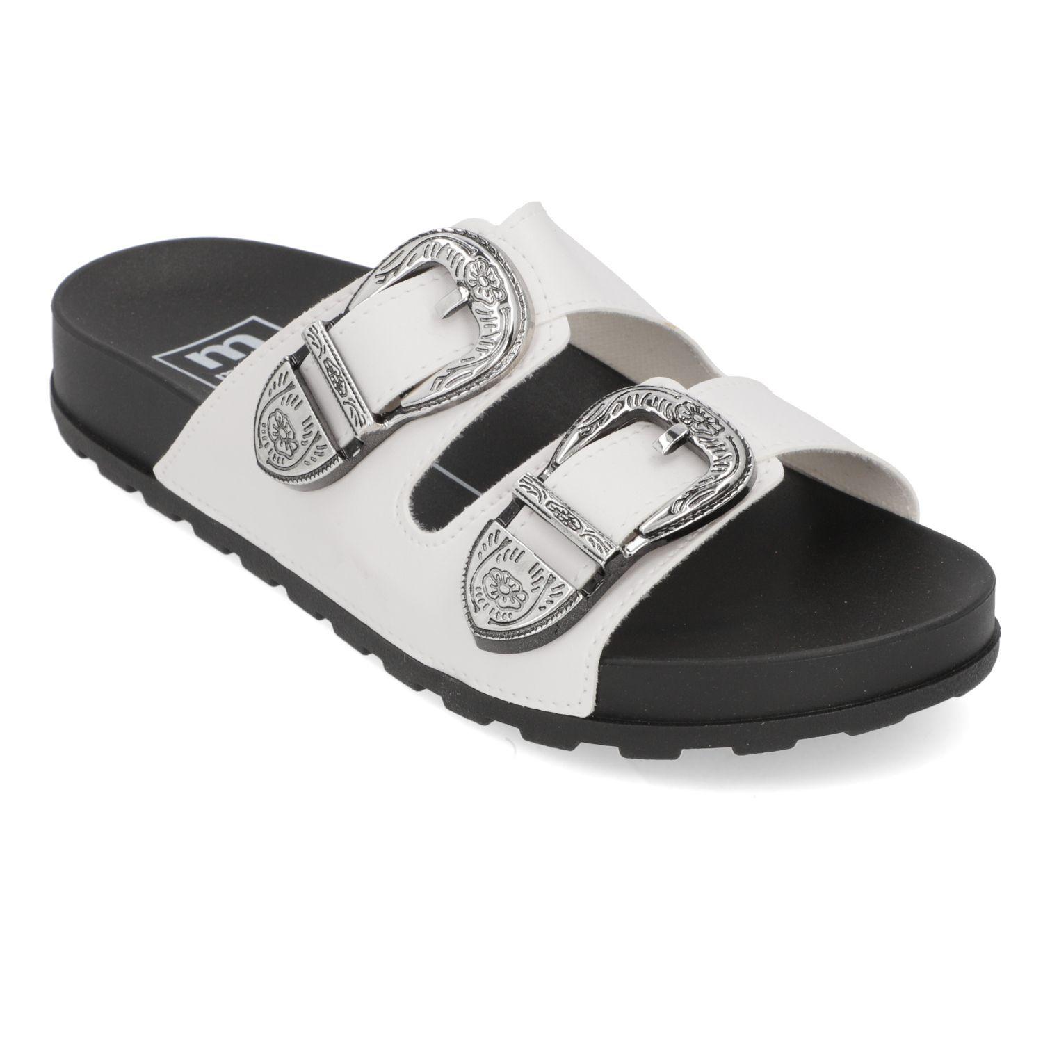 SANDALIA MUJER MOLECA NEGRO CON BLANCO   PLAYERA 5436-402-7800-16072-4