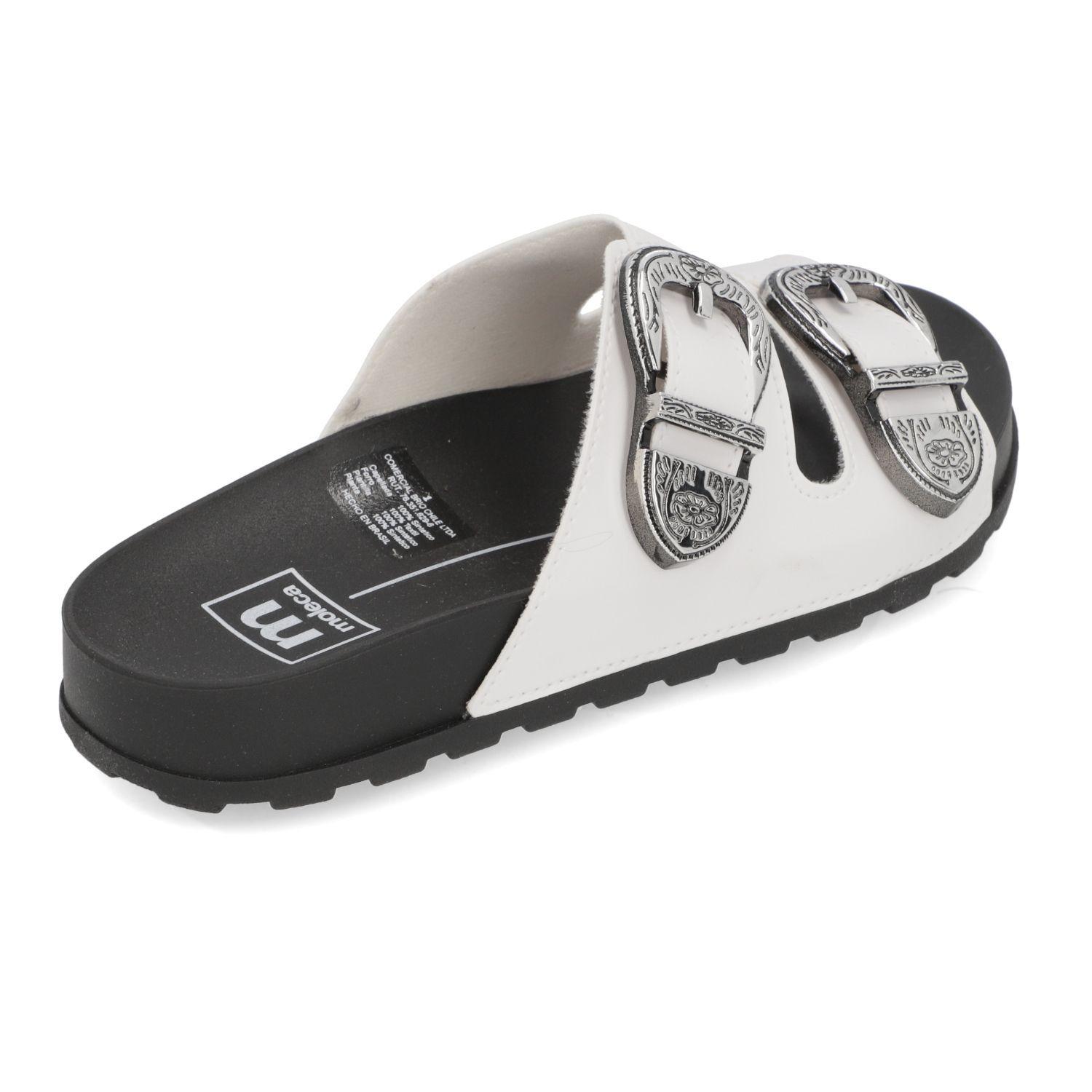 SANDALIA MUJER MOLECA NEGRO CON BLANCO   PLAYERA 5436-402-7800-16072-5