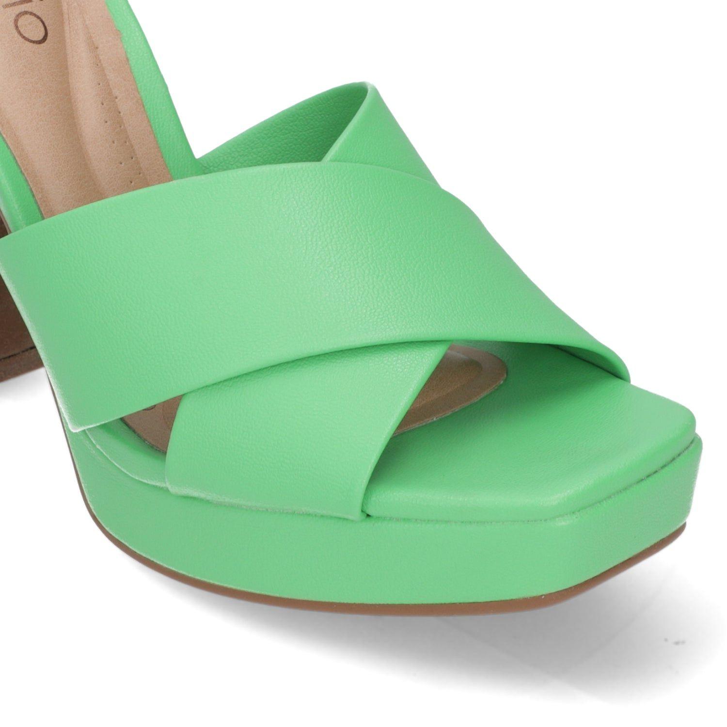 Sandalia Taco Ancho 10 Cm Beira Rio Eco Cuero Verde-4