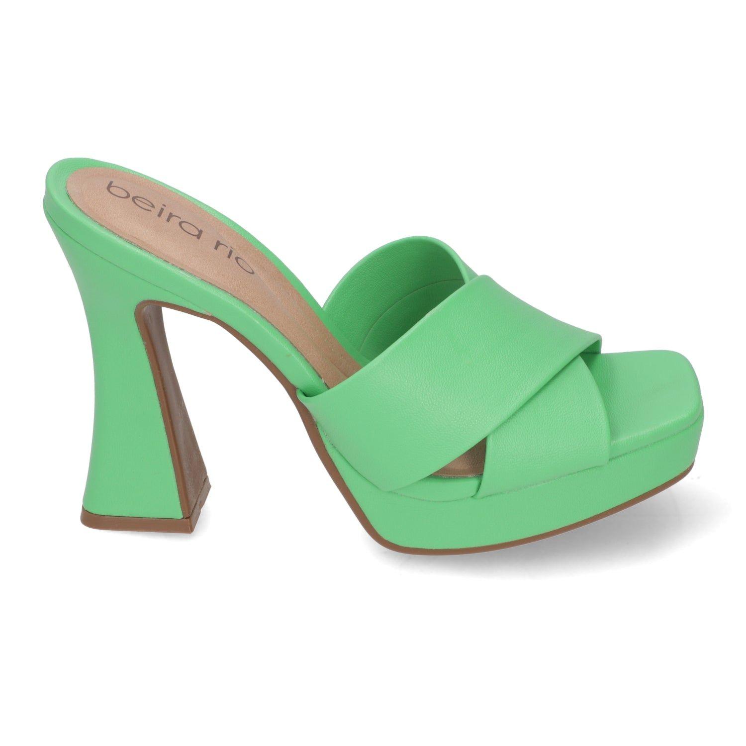 Sandalia Taco Ancho 10 Cm Beira Rio Eco Cuero Verde-7