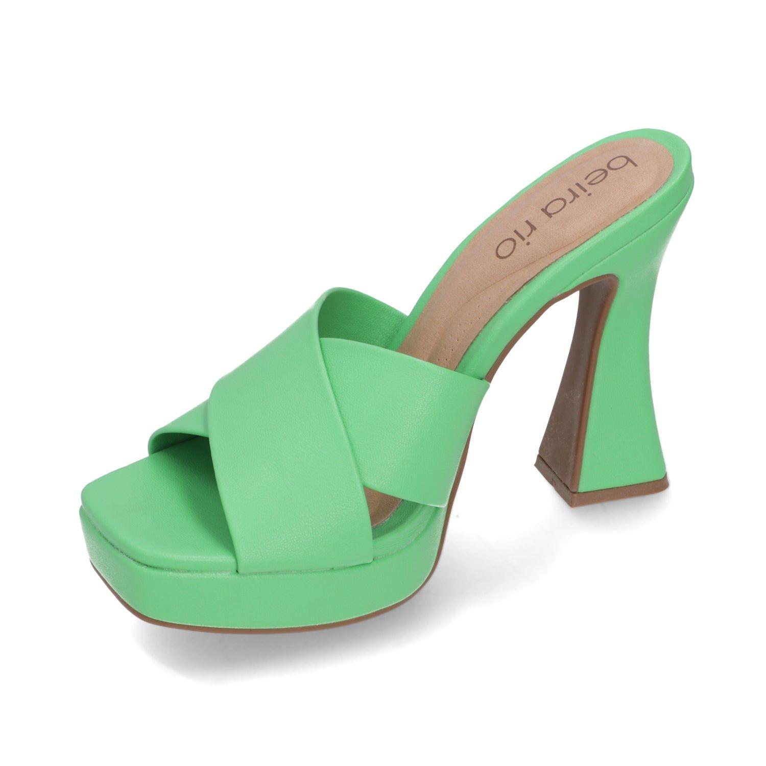 Sandalia Taco Ancho 10 Cm Beira Rio Eco Cuero Verde-8