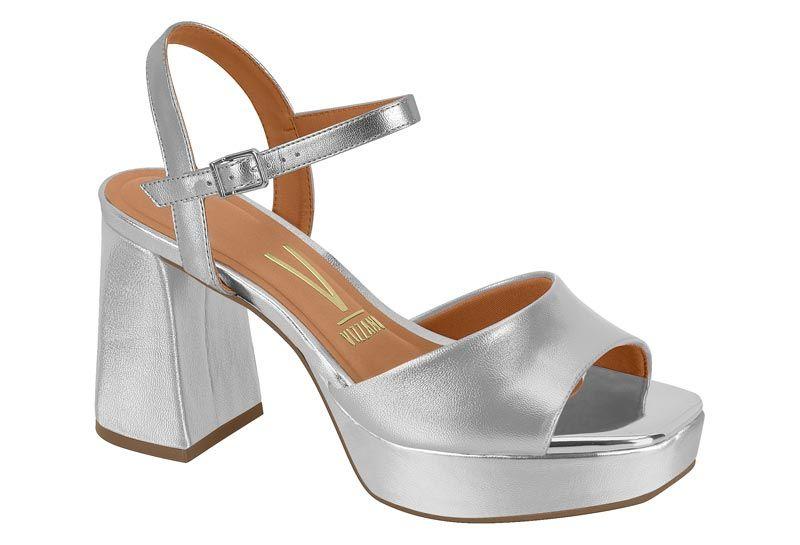 Sandalia Taco Vizzano Plateado Metalico 15745-5
