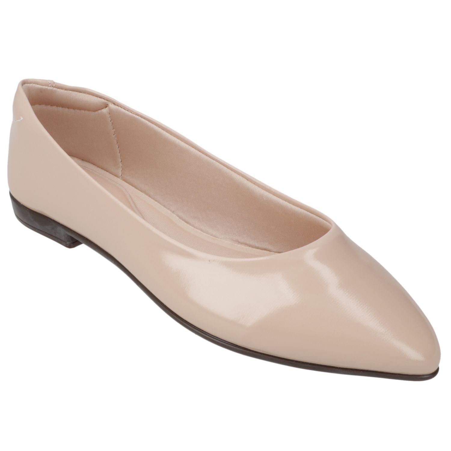 Ballerina Beira Rio Beige Efecto Cuero-0