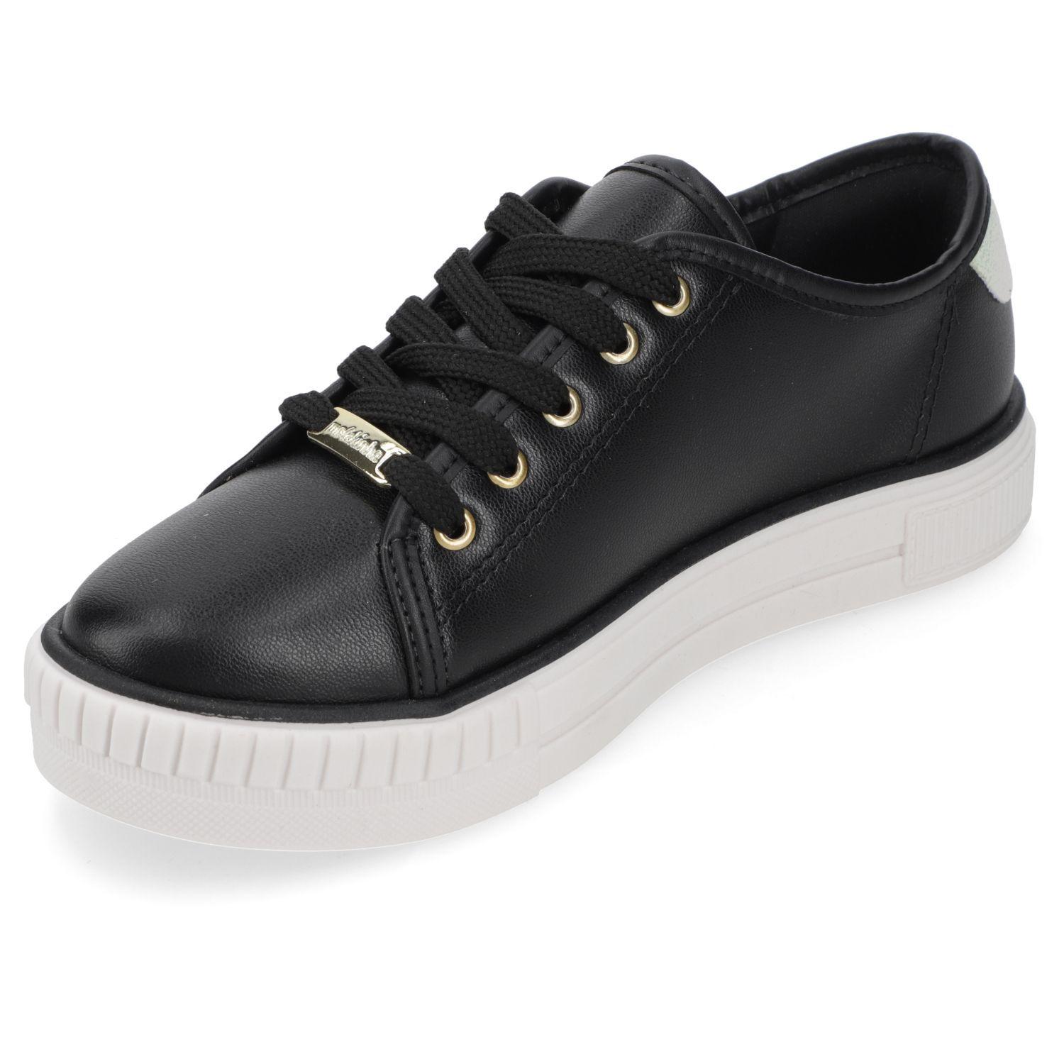 Zapatilla Urbana Niña Molekinha Negra con Aplicaciones Marinas-2