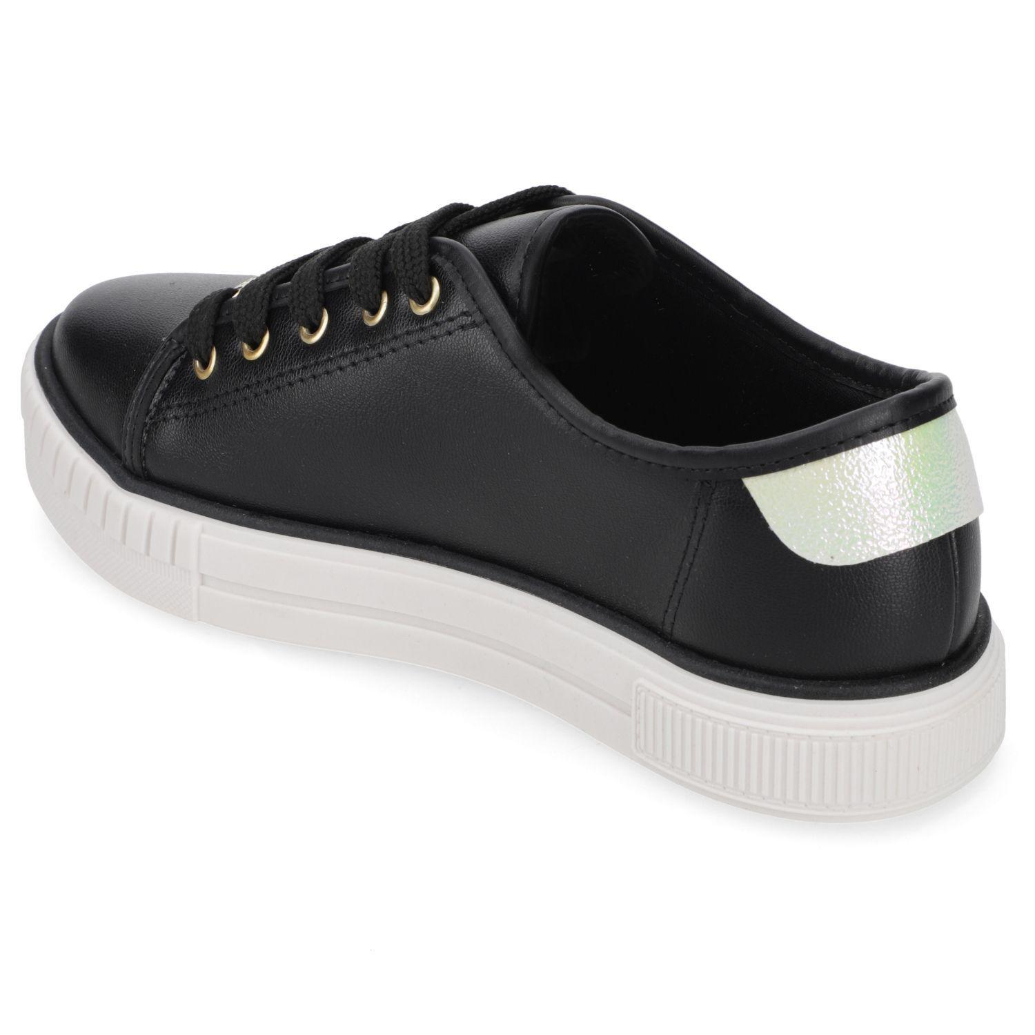 Zapatilla Urbana Niña Molekinha Negra con Aplicaciones Marinas-3