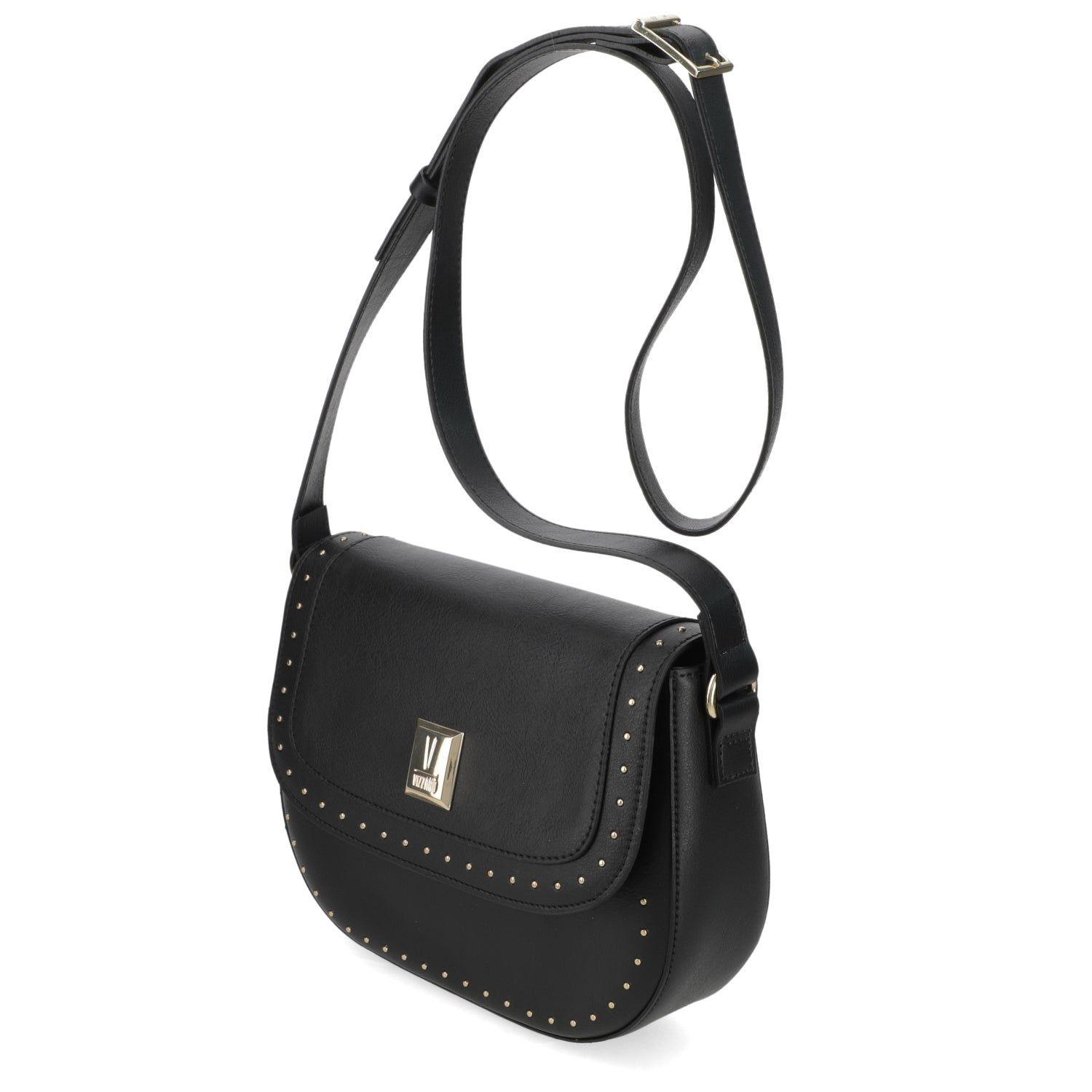 Cartera Bandolera Mujer Vizzano Negra con Detalles de Tachas-3