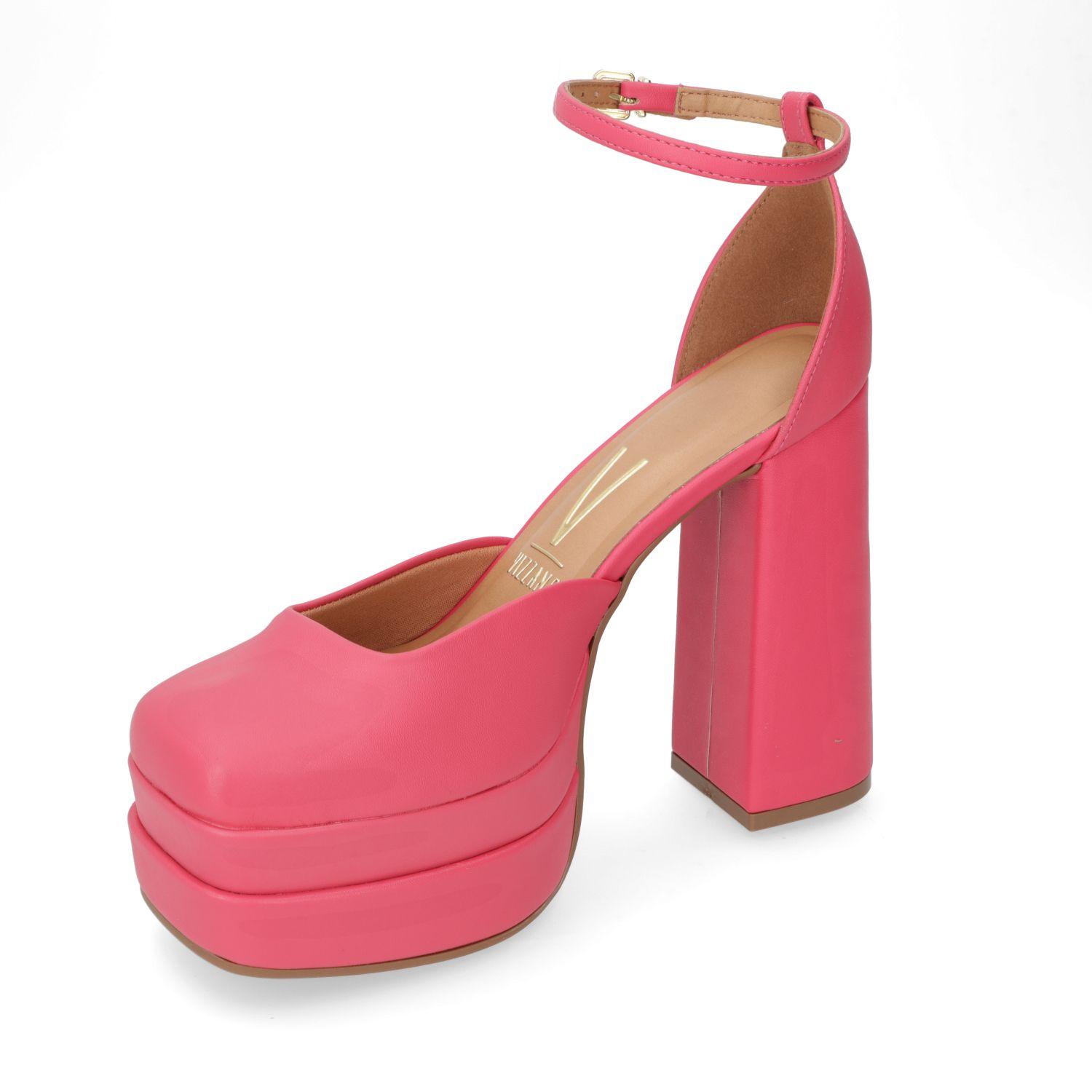 Zapato Taco Vizzano Rosado Taco 13 Cm Efecto Cuero-2