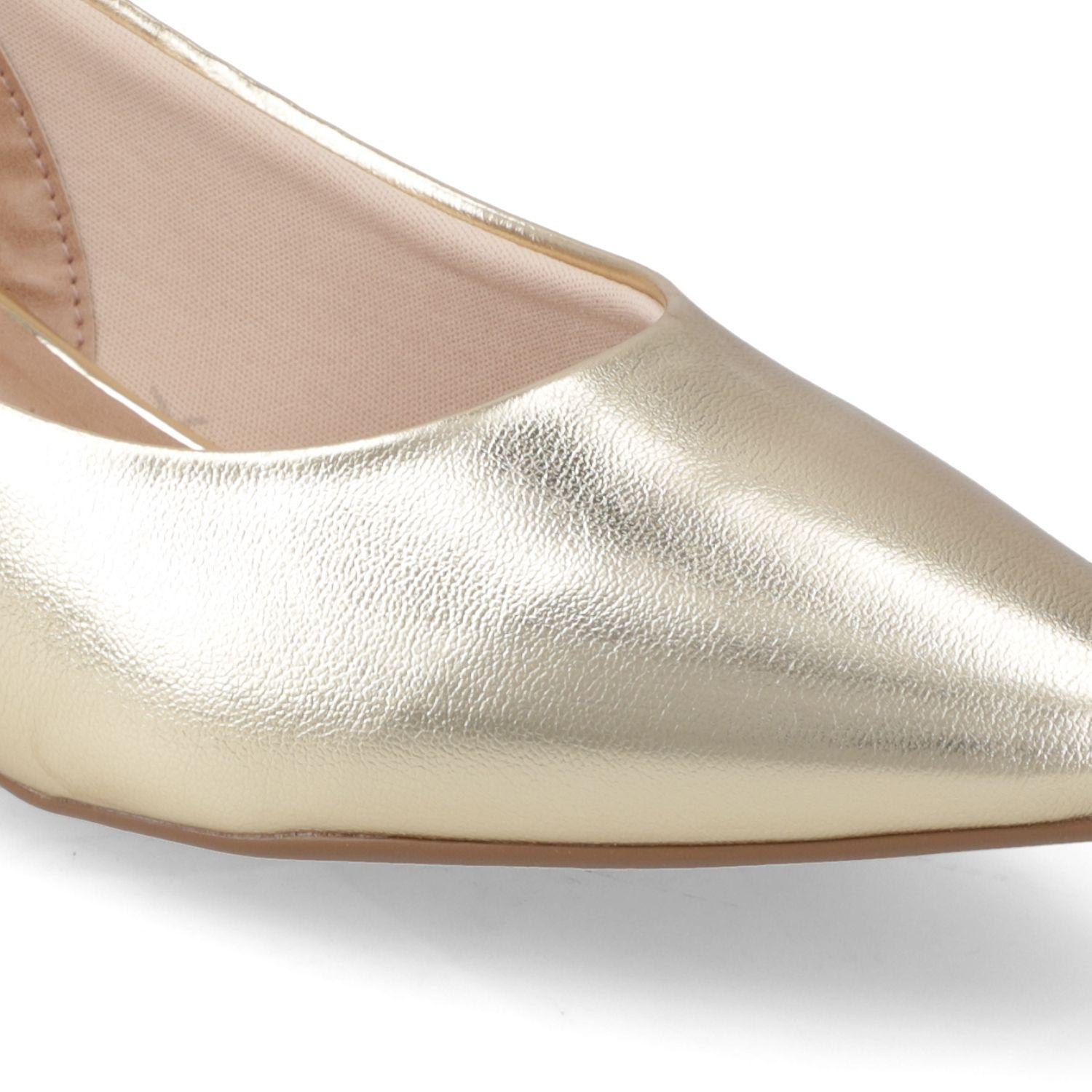 Stiletto Beira Rio Dorado Metalico Taco 5 Cm-4