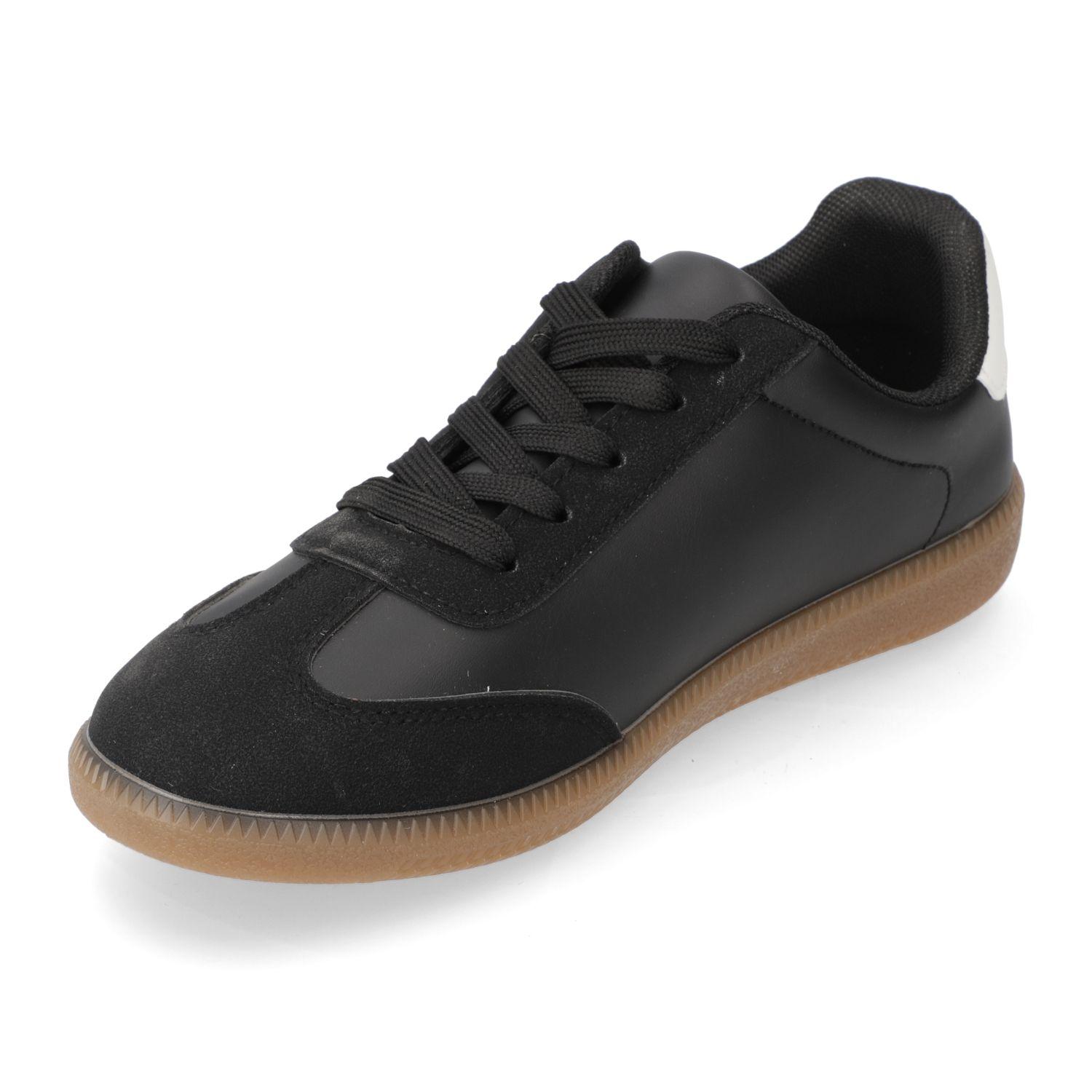 Zapatilla Casual New Walk Negro Efecto Cuero-2