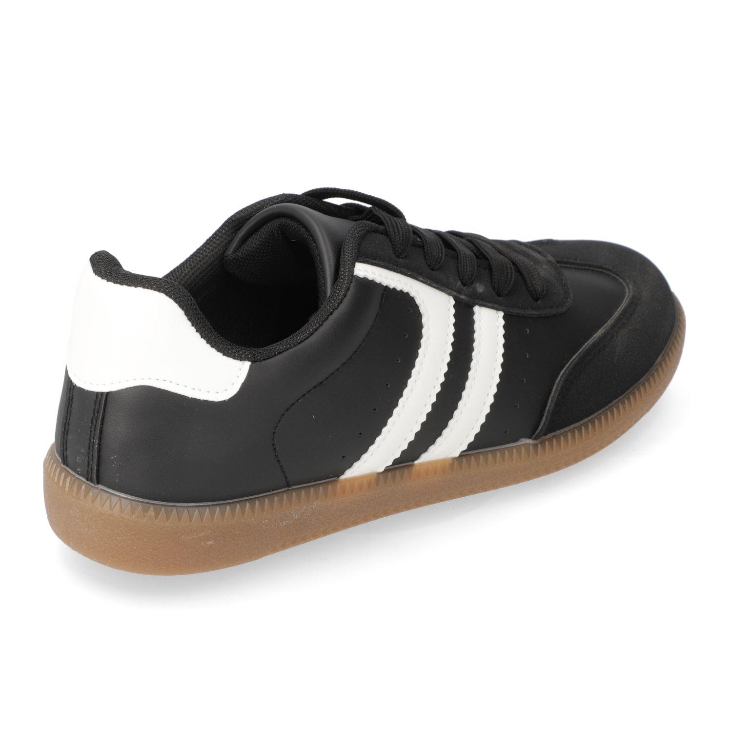 Zapatilla Casual New Walk Negro Efecto Cuero-3