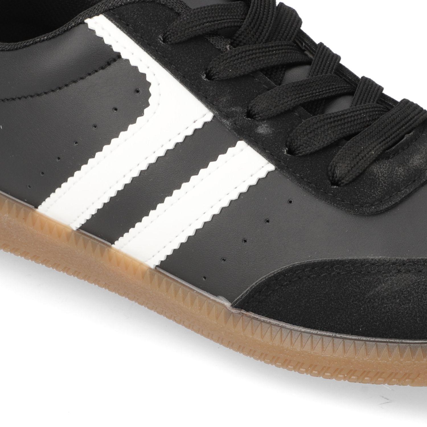 Zapatilla Casual New Walk Negro Efecto Cuero-4
