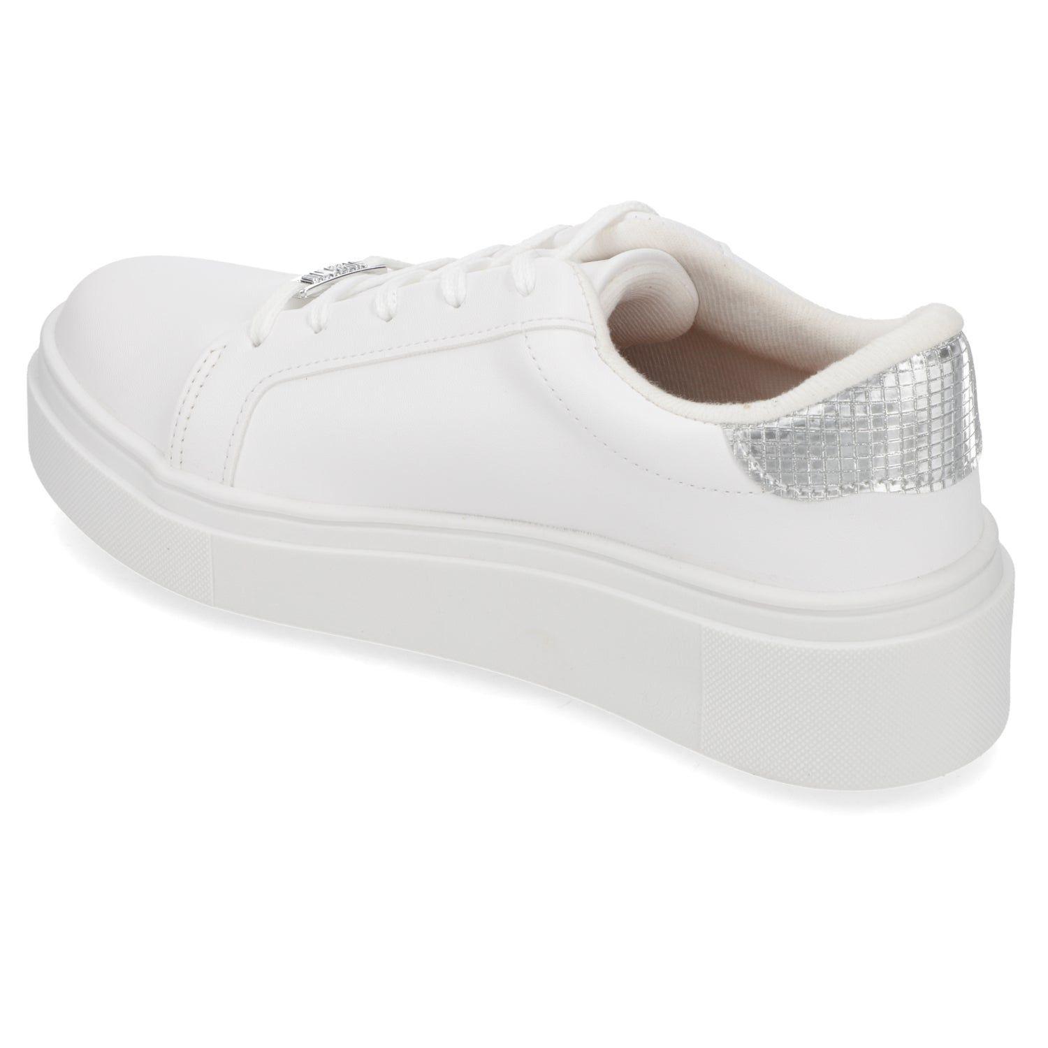 Zapatillas Casuales Blancas Con Detalle Plateado Vizzano-2