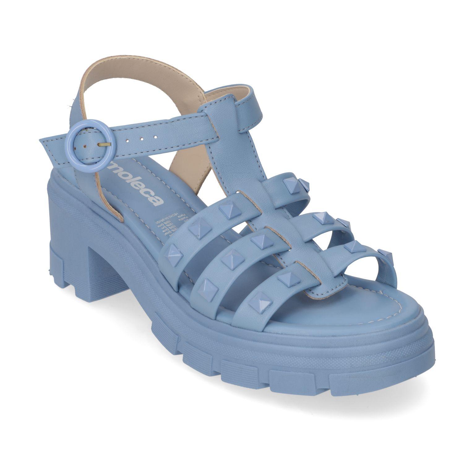 Sandalia Taco Moleca Celeste 10929-1