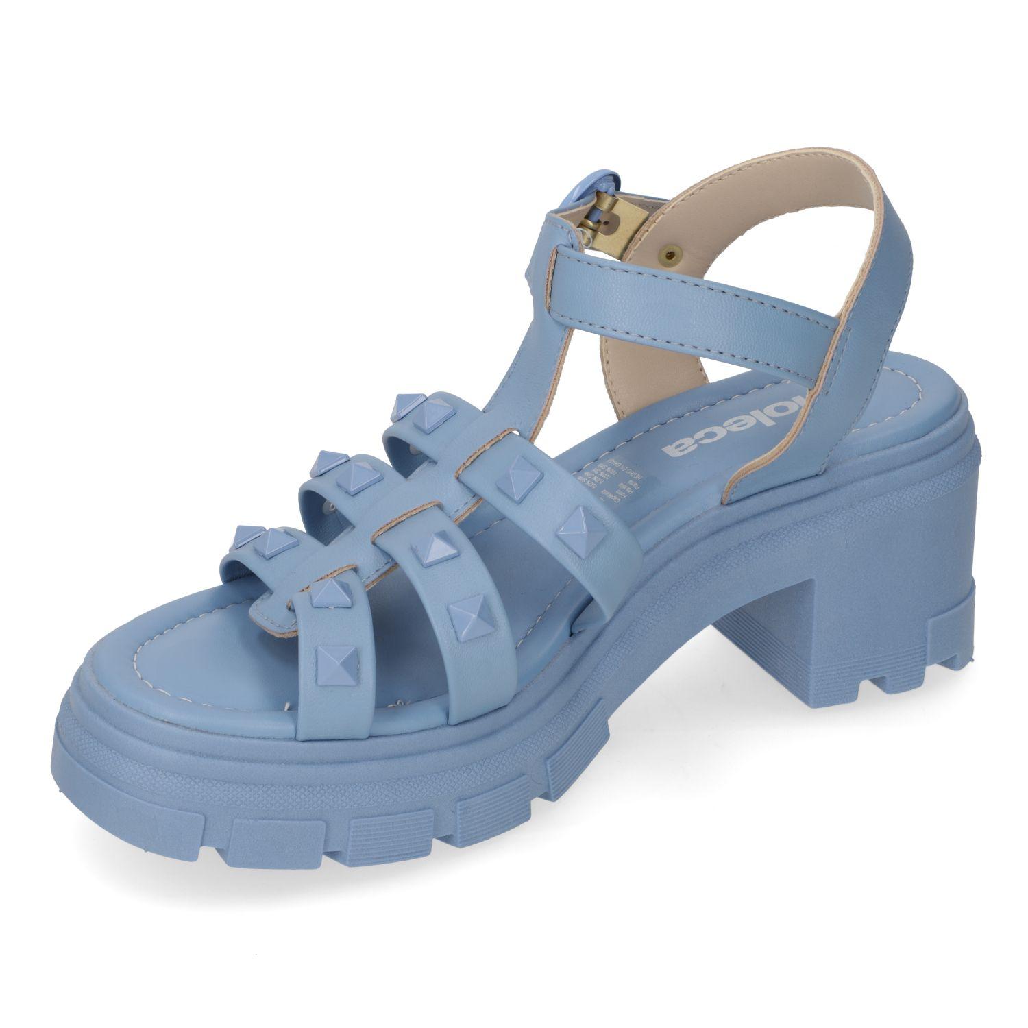 Sandalia Taco Moleca Celeste 10929-2