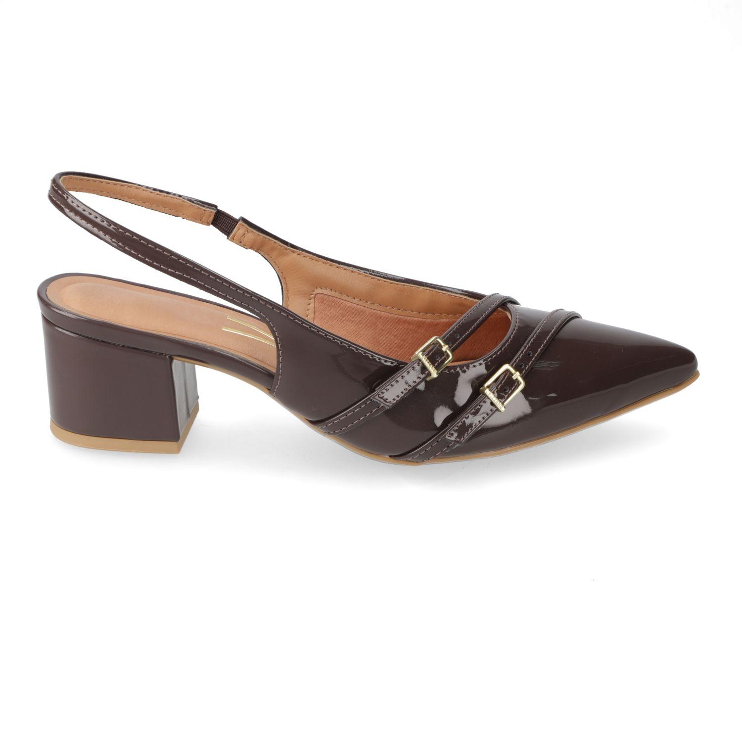 Zapato Taco Vizzano Café Oscuro Taco 5 Cm Efecto Cuero-1
