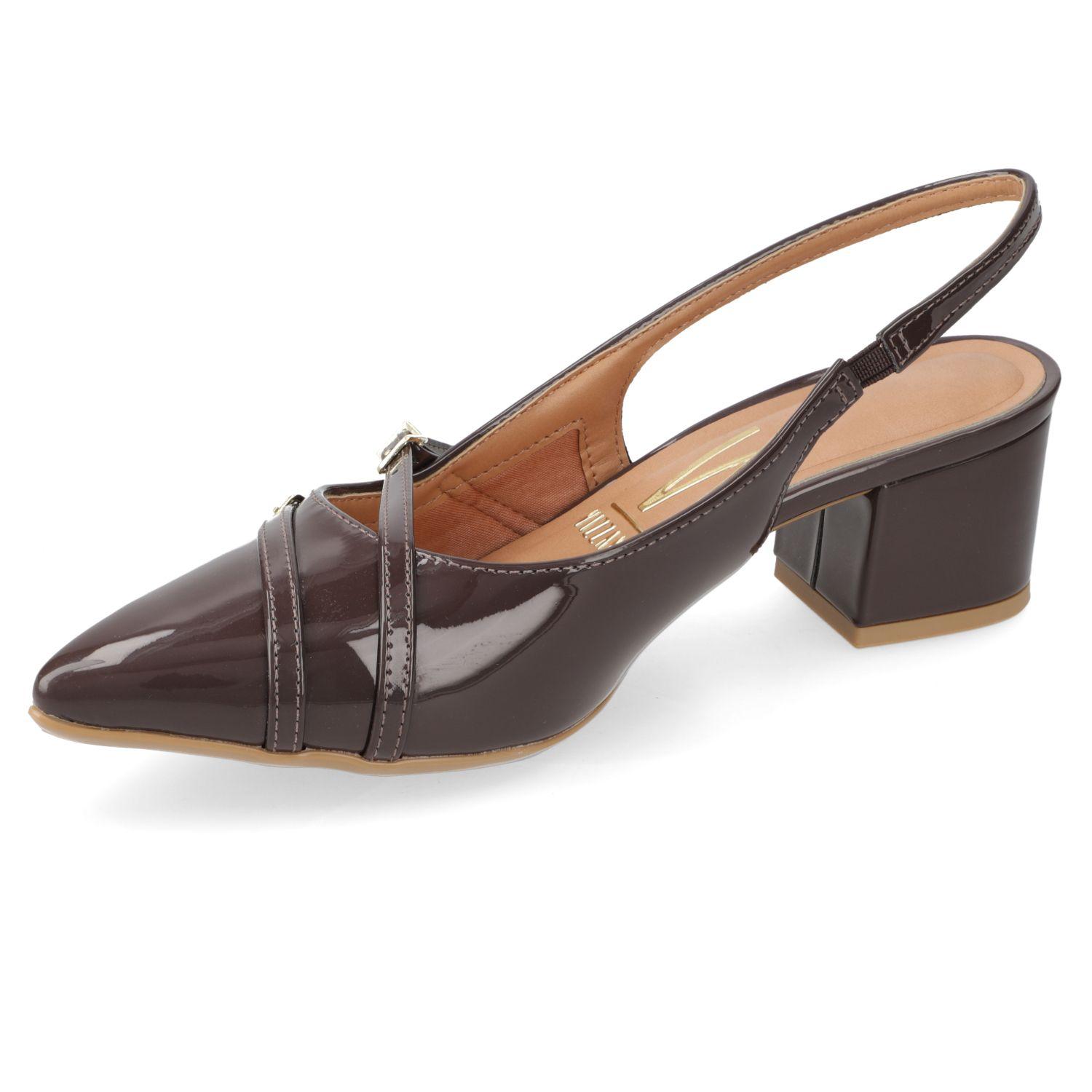 Zapato Taco Vizzano Café Oscuro Taco 5 Cm Efecto Cuero-2
