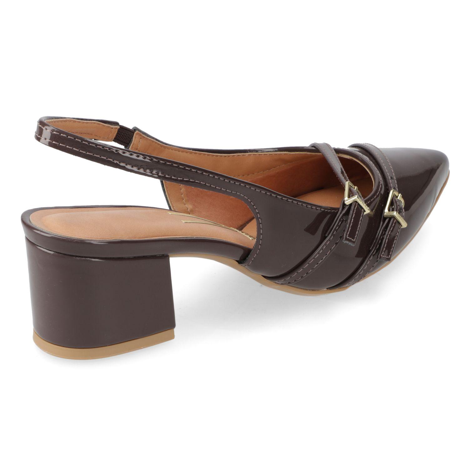 Zapato Taco Vizzano Café Oscuro Taco 5 Cm Efecto Cuero-3