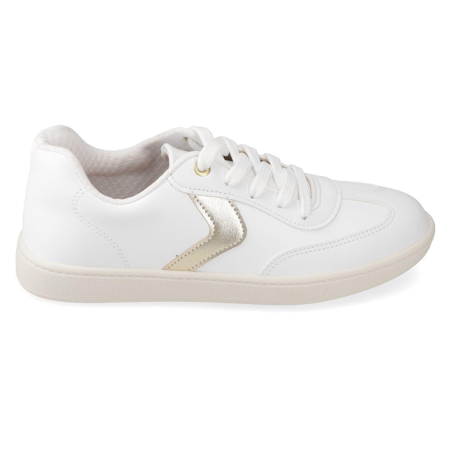 Zapatillas Casuales Blancas Con Detalle Dorado Beira Rio-0