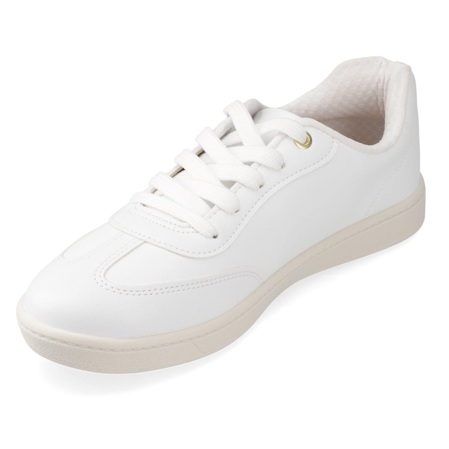 Zapatillas Casuales Blancas Con Detalle Dorado Beira Rio-1