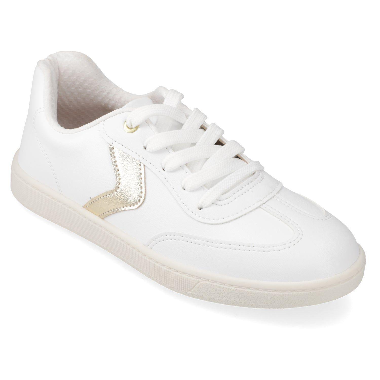 Zapatillas Casuales Blancas Con Detalle Dorado Beira Rio-2