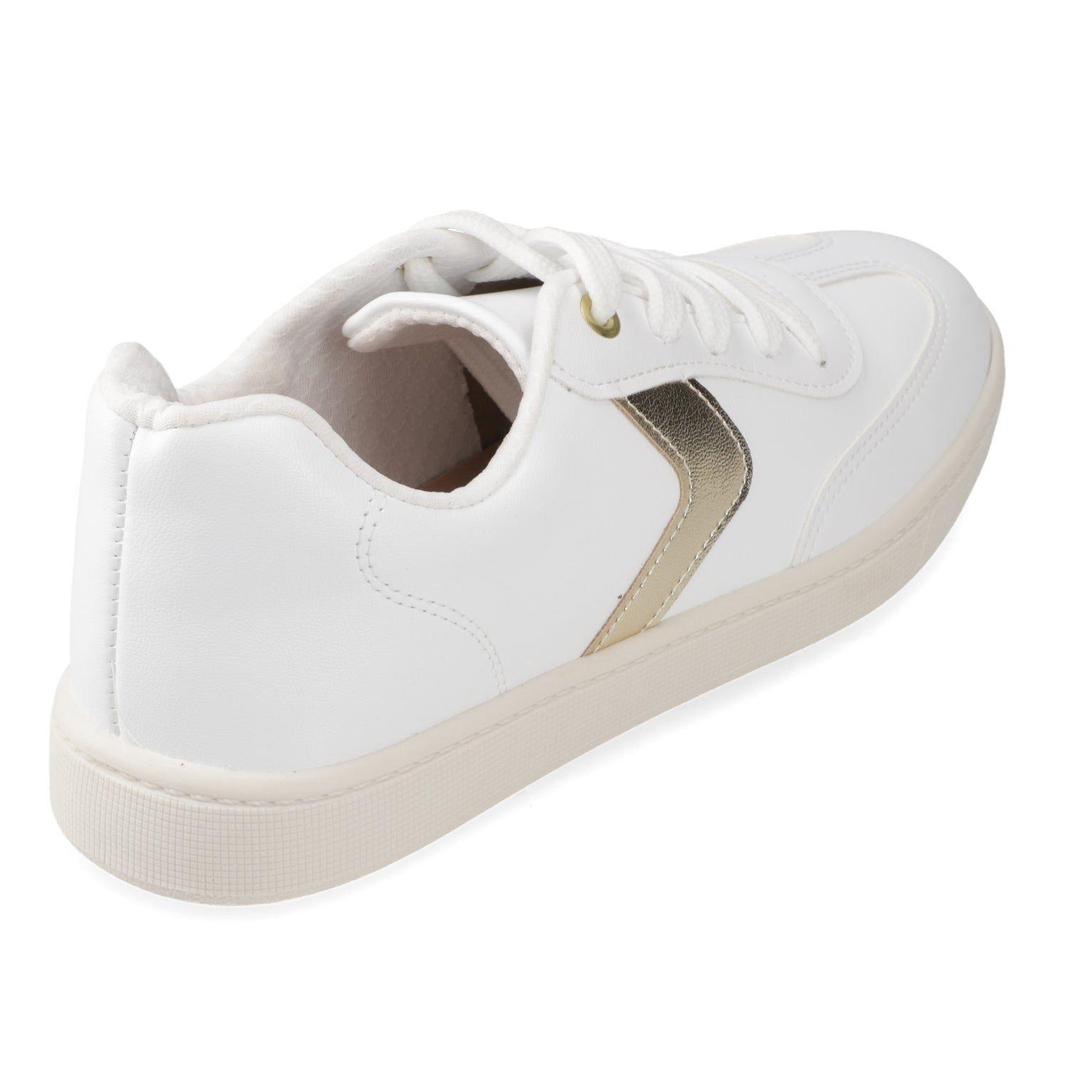 Zapatillas Casuales Blancas Con Detalle Dorado Beira Rio-4