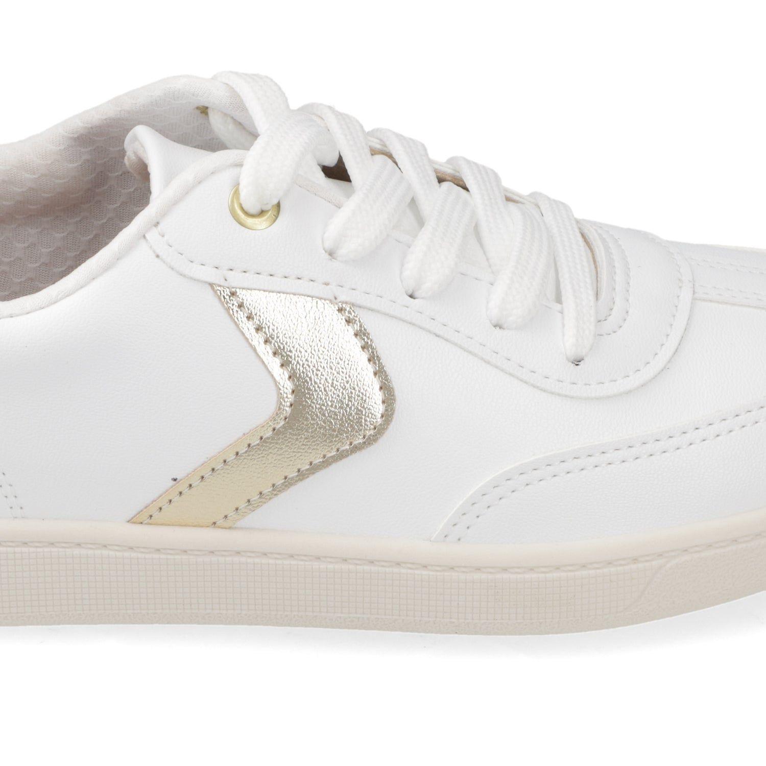 Zapatillas Casuales Blancas Con Detalle Dorado Beira Rio-5