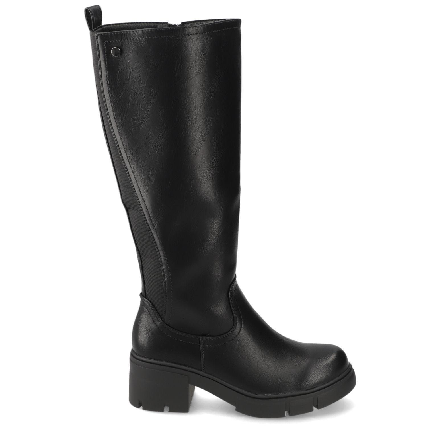 Bota Taco Ancho 5 cm Negro New Walk-1