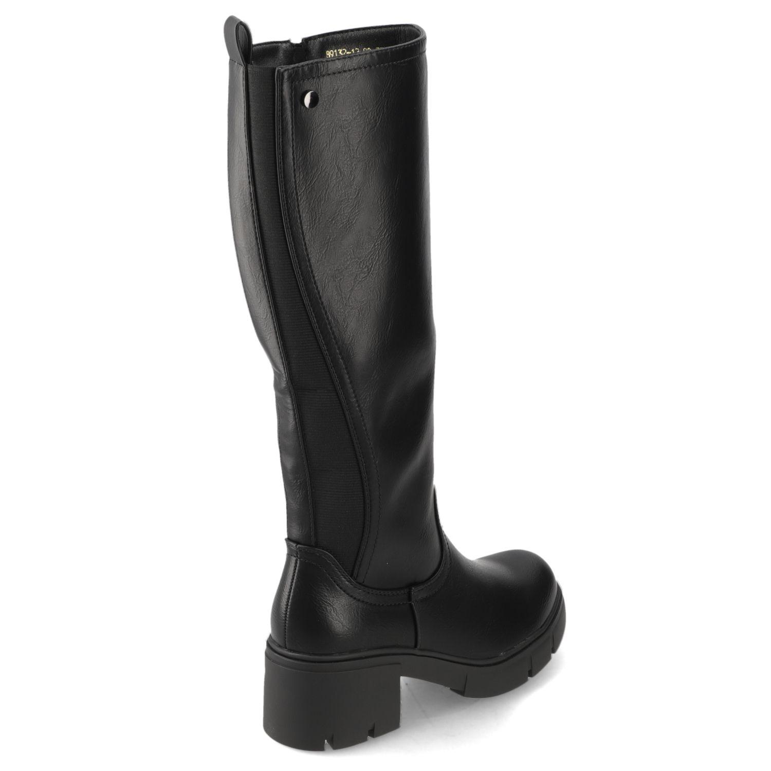 Bota Taco Ancho 5 cm Negro New Walk-4